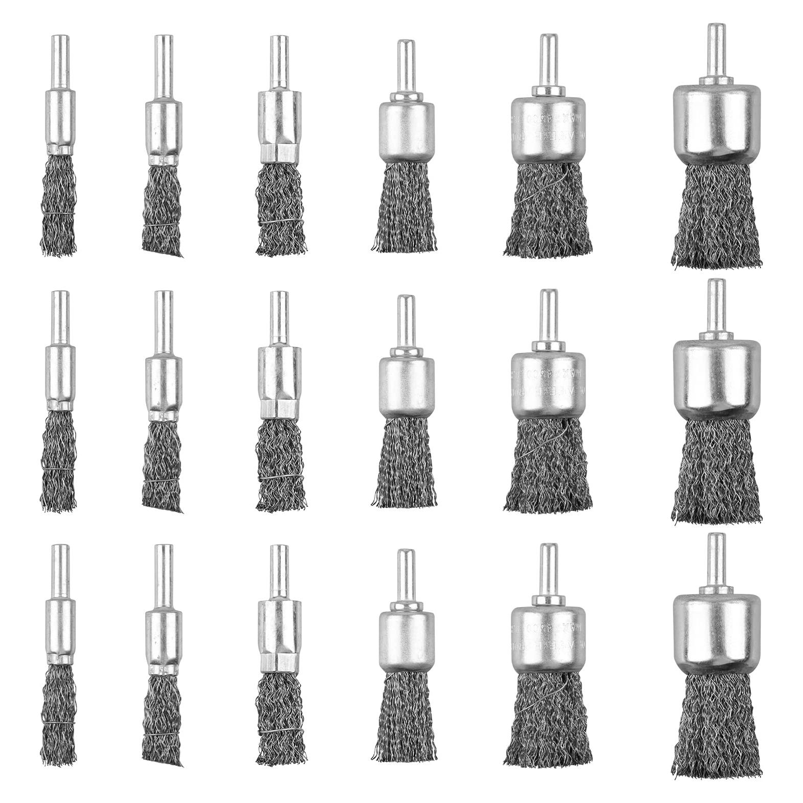 Juego de Cepillos de Alambre Crimpado Mixiflor 18 Piezas