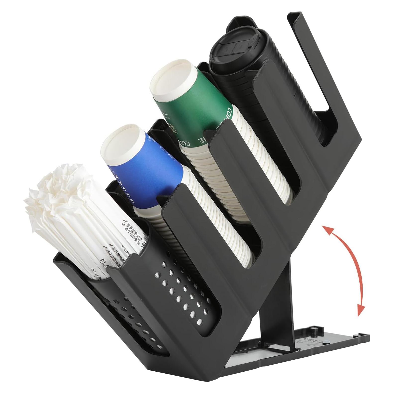 Soporte para Tazas de Papel YTROG 25319 Negro, 4 Compartimentos