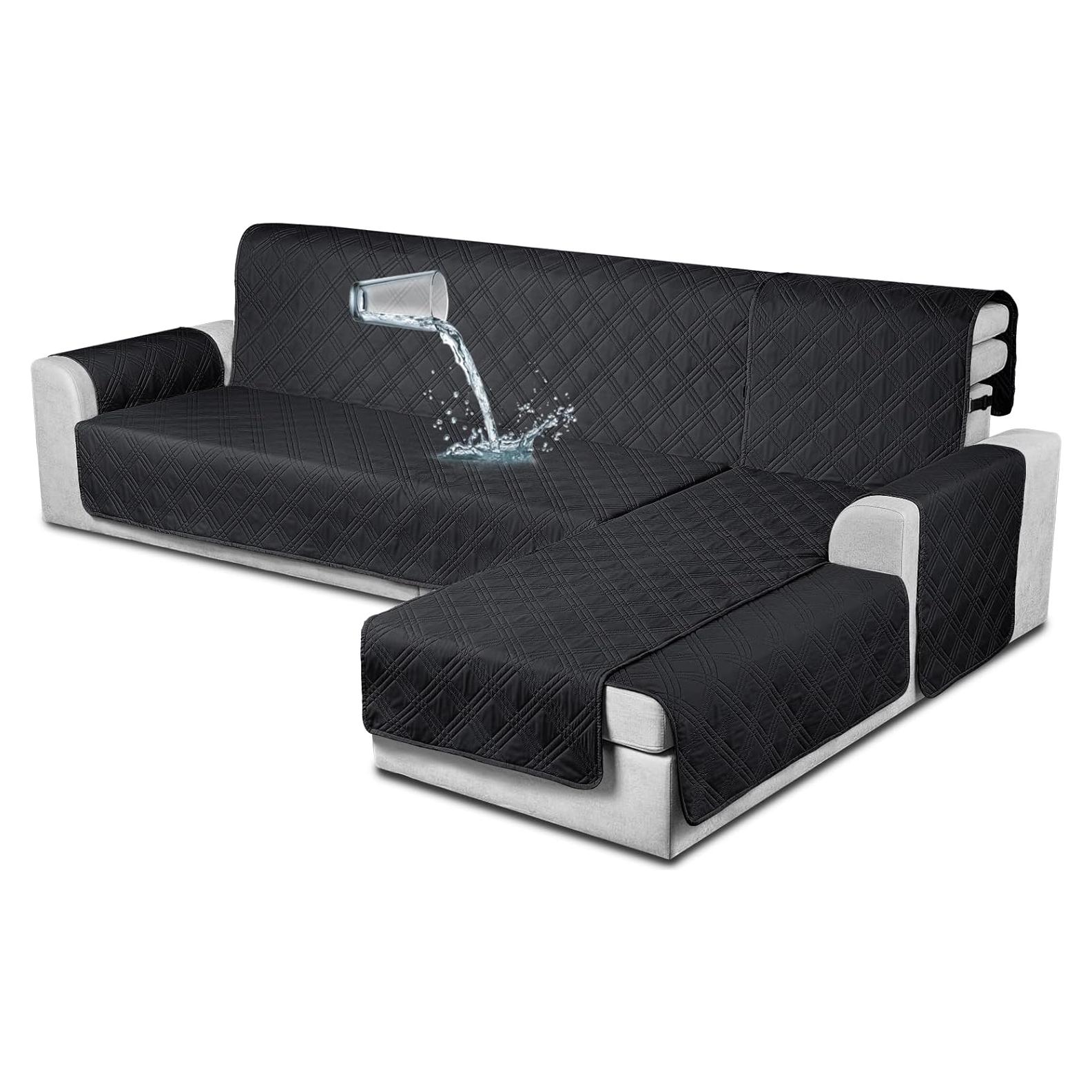 Funda de Sofá Seccional TAOCOCO Impermeable 3 Piezas Negro