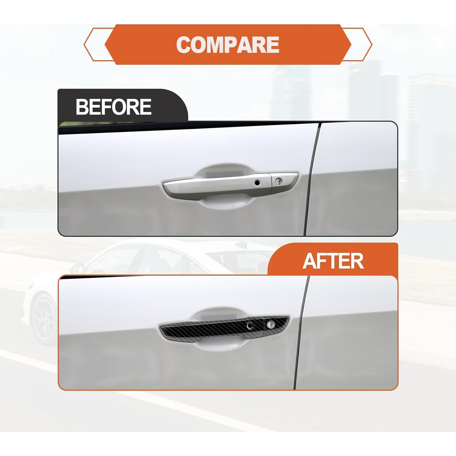 Exterior Department Handle Compatible with 10th Generation Honda Civic 2016-2021 Sedan Trim Parts with Smart Keyhole, ABS Exterior Door Handle Cover Trim, Black