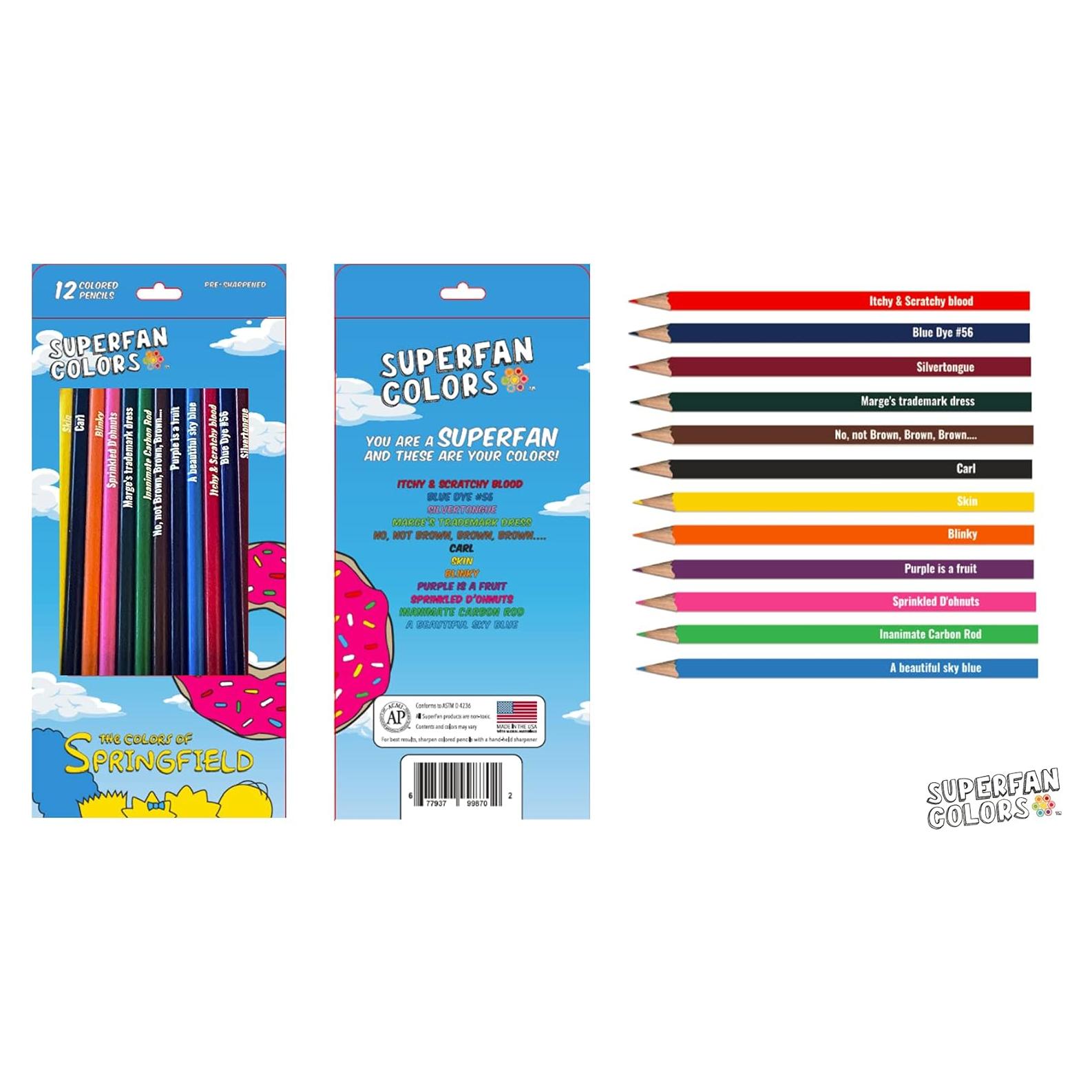 Juego de lápices de colores Los Simpsons - SUPERFAN Colors