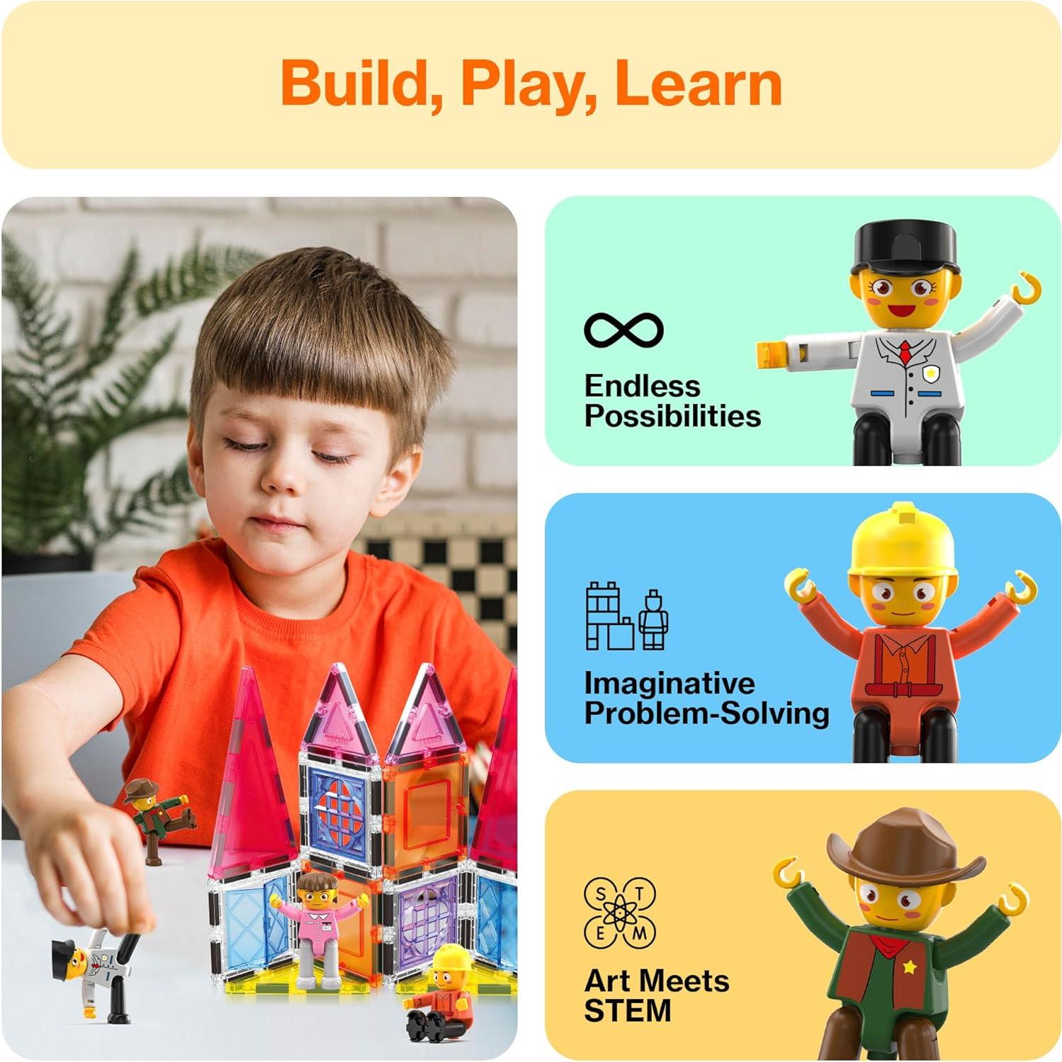 PicassoTiles Juguete de Construcción 4 Profesiones STEM PTA02