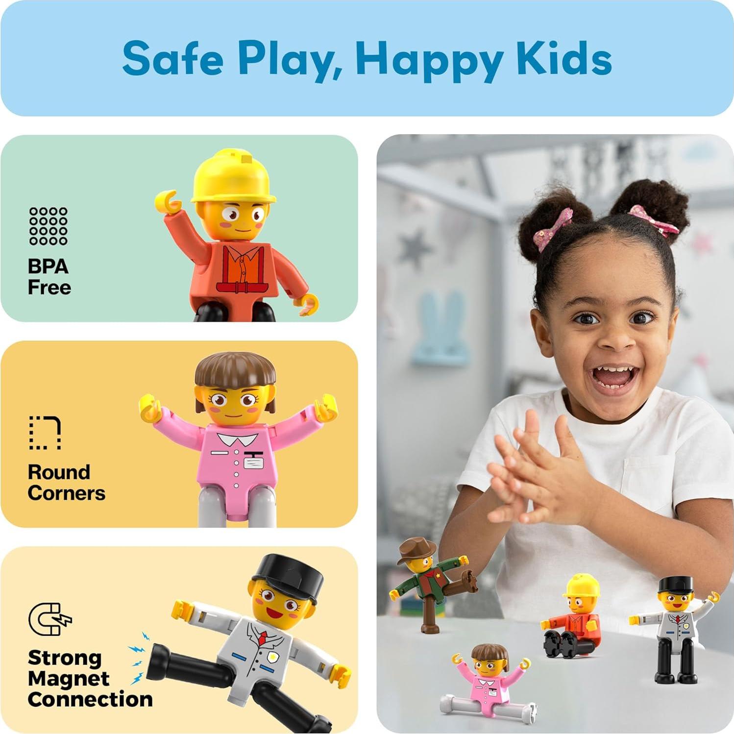 PicassoTiles Juguete de Construcción 4 Profesiones STEM PTA02