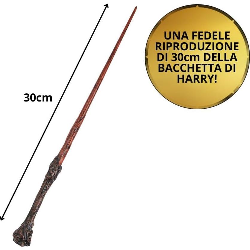 Varita Mágica Harry Potter 30 cm con Tarjeta de Hechizo