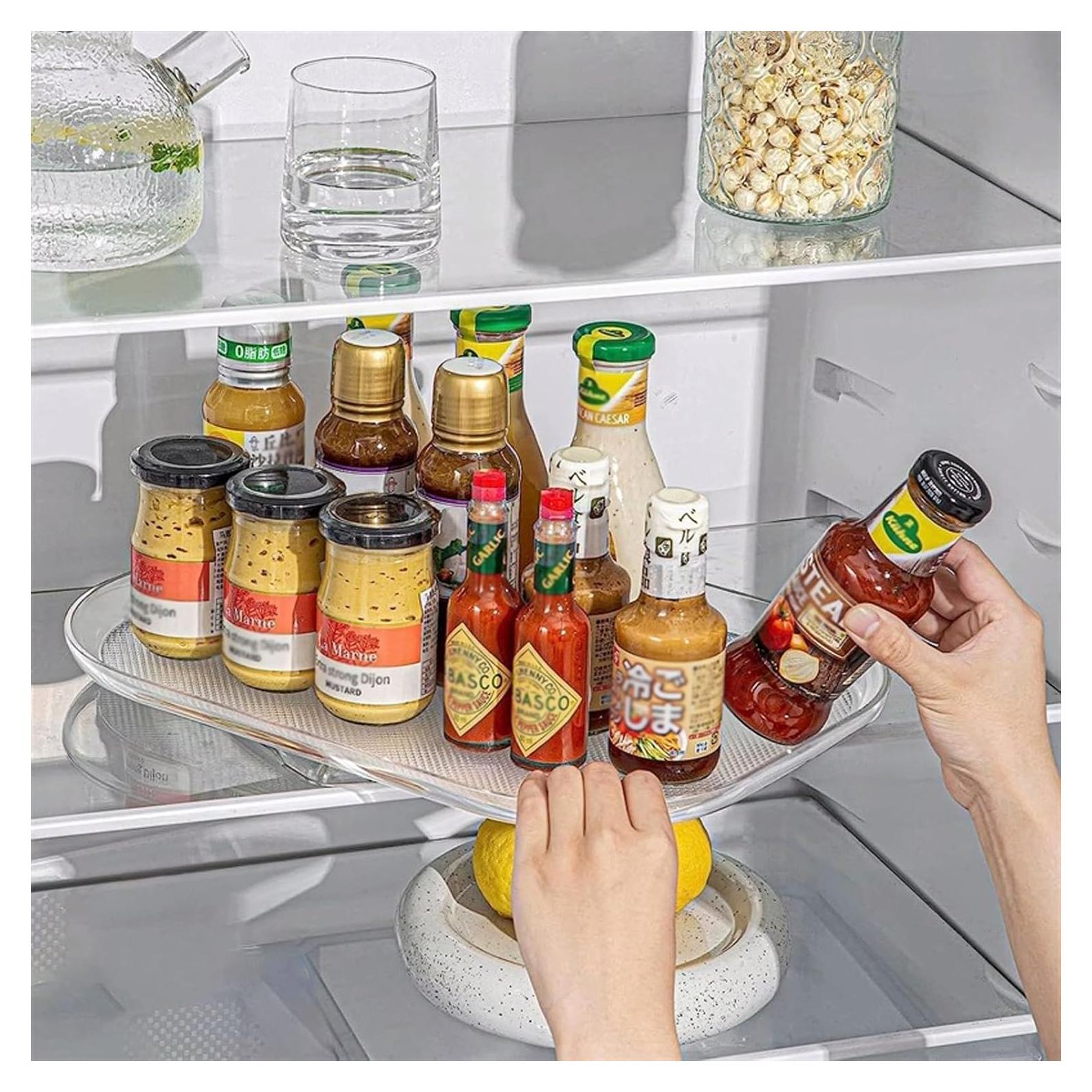 Organizador Giratorio para Refrigerador QIYUNI 35cm x 26cm Transparente