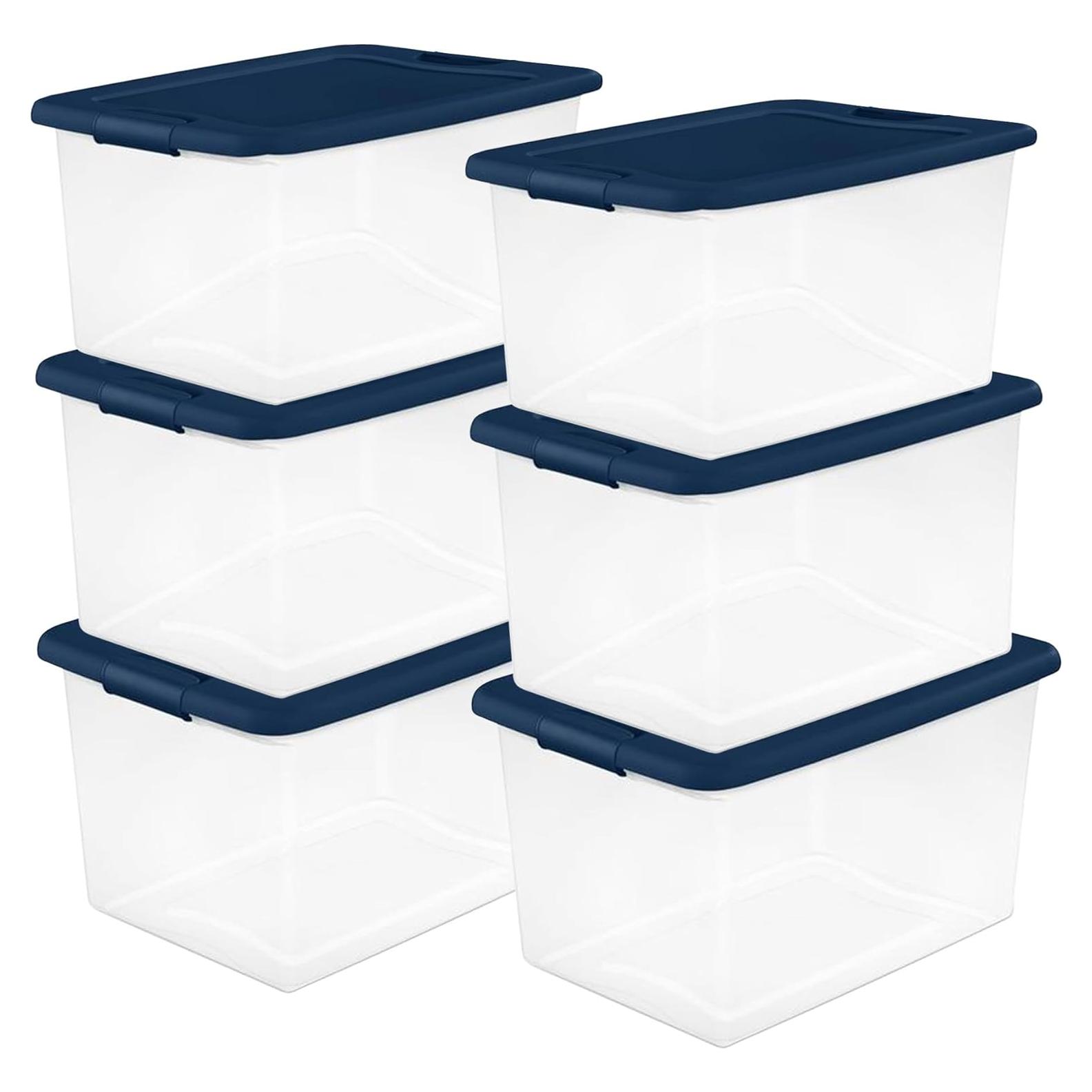 Contenedor de Almacenamiento Sterilite 6-Pack 64 Qt Azul Marino