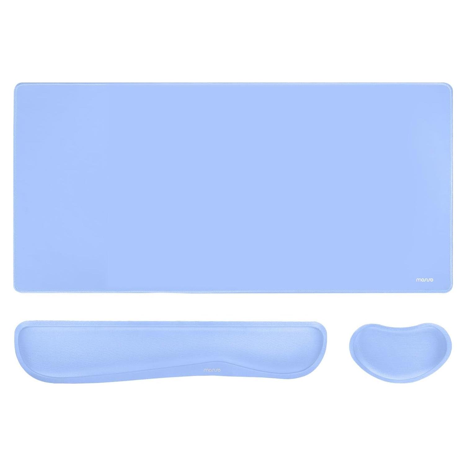 Conjunto Alfombrilla de Teclado y Ratón MOSISO Ergonómico Azul