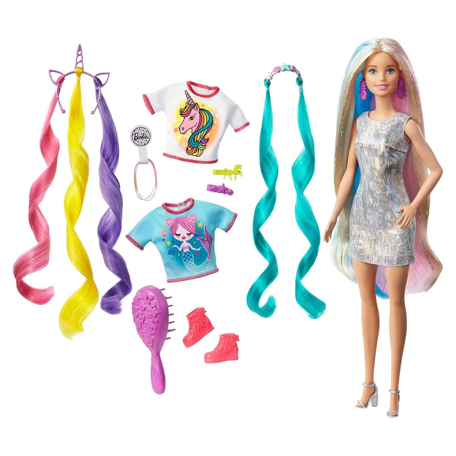 Muñeca Barbie Pelo de Fantasía Mattel con Accesorios