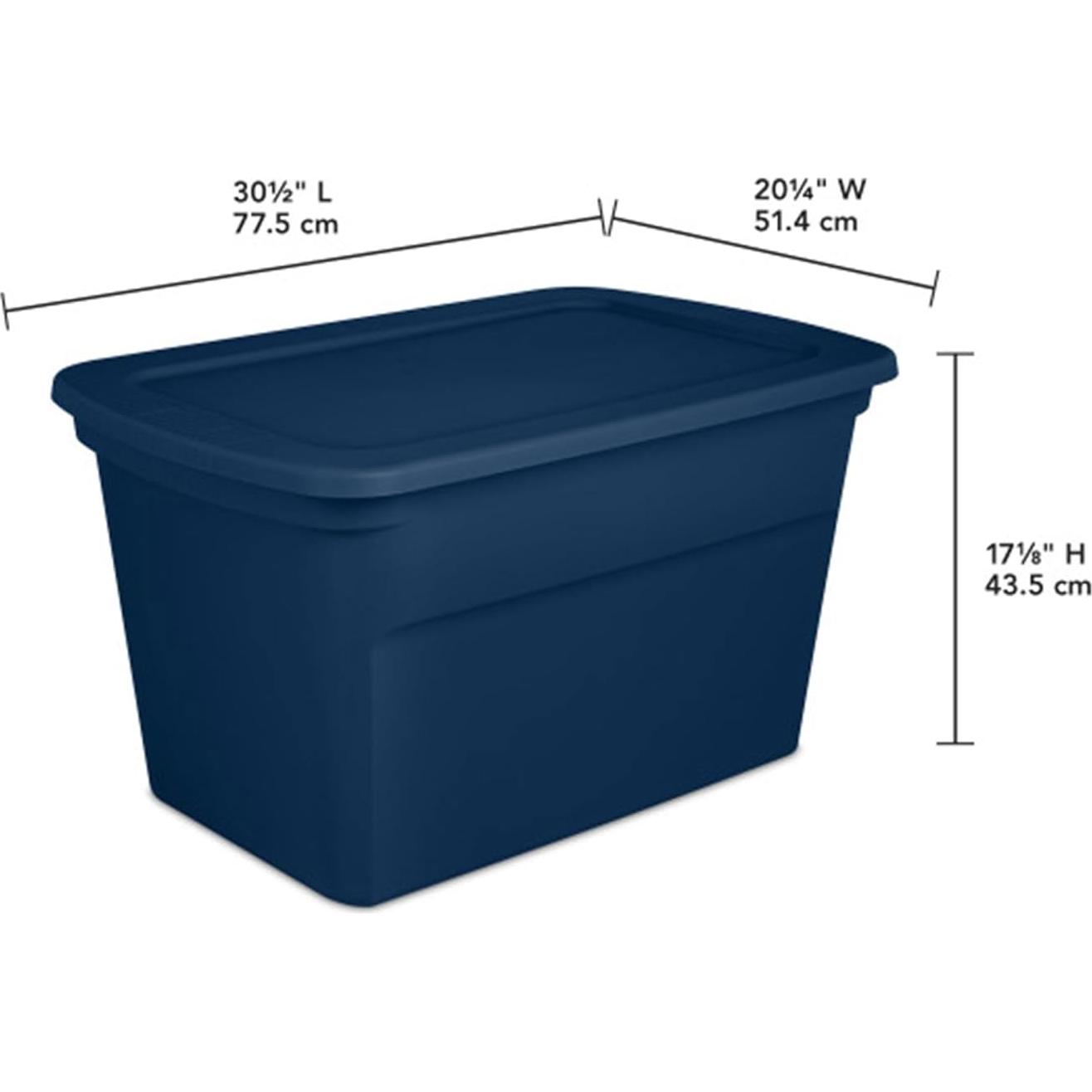 Contenedor de Almacenamiento Sterilite 30 Galones 6 Pack Azul Marino