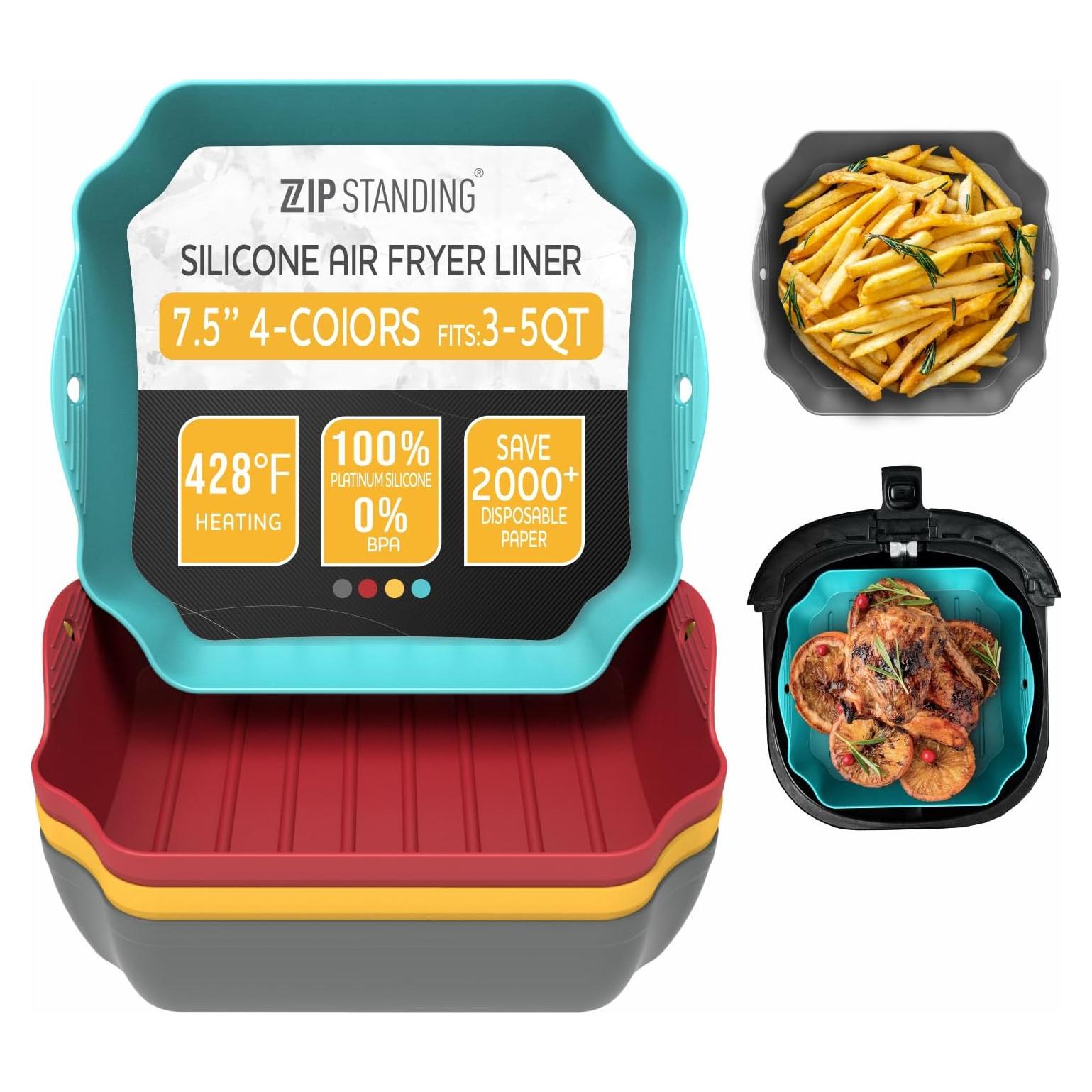 Juego de 4 forros de silicona reutilizables 19 cm ZIP STANDING