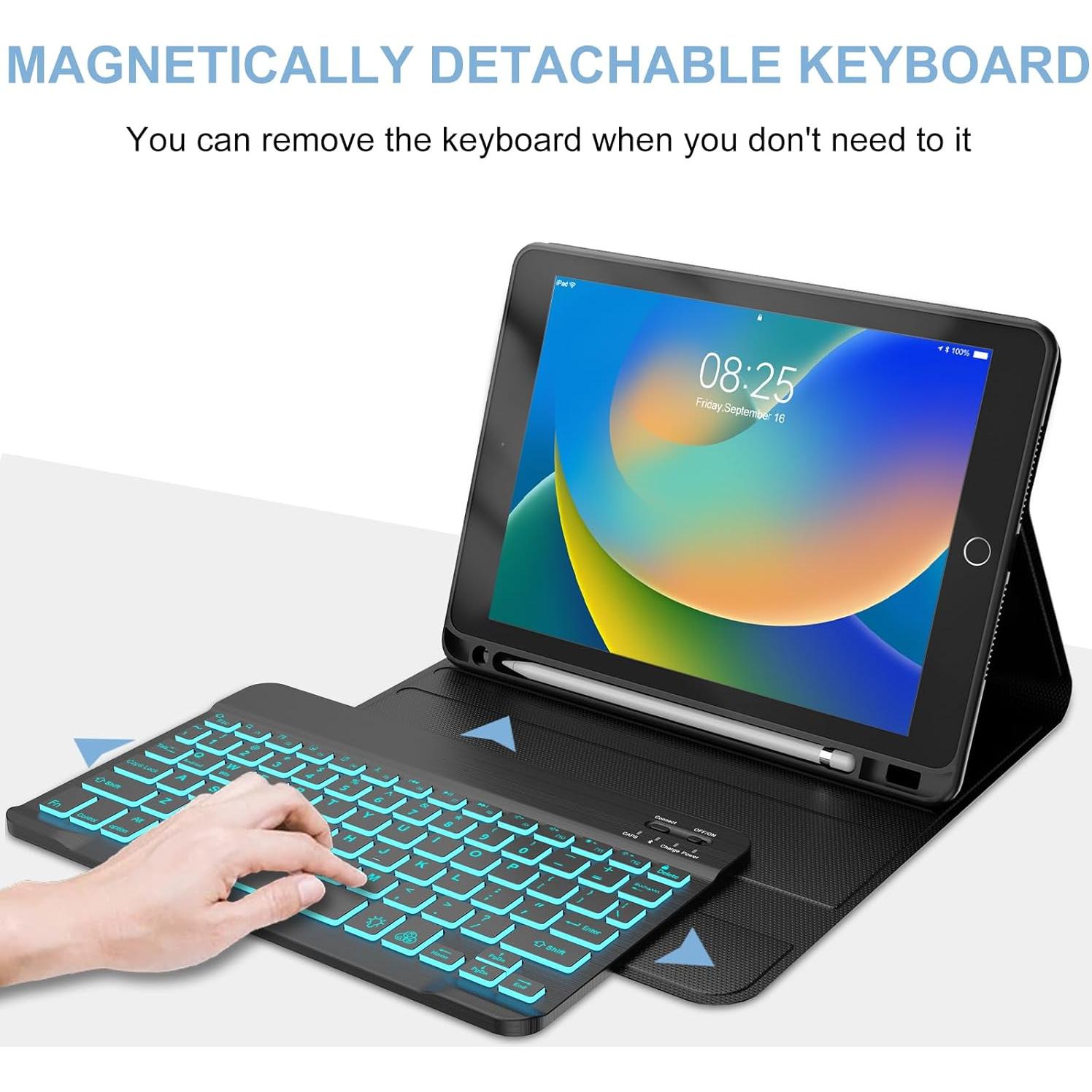 Funda de Teclado BORIYUAN para iPad 10.2"/10.5" Azul