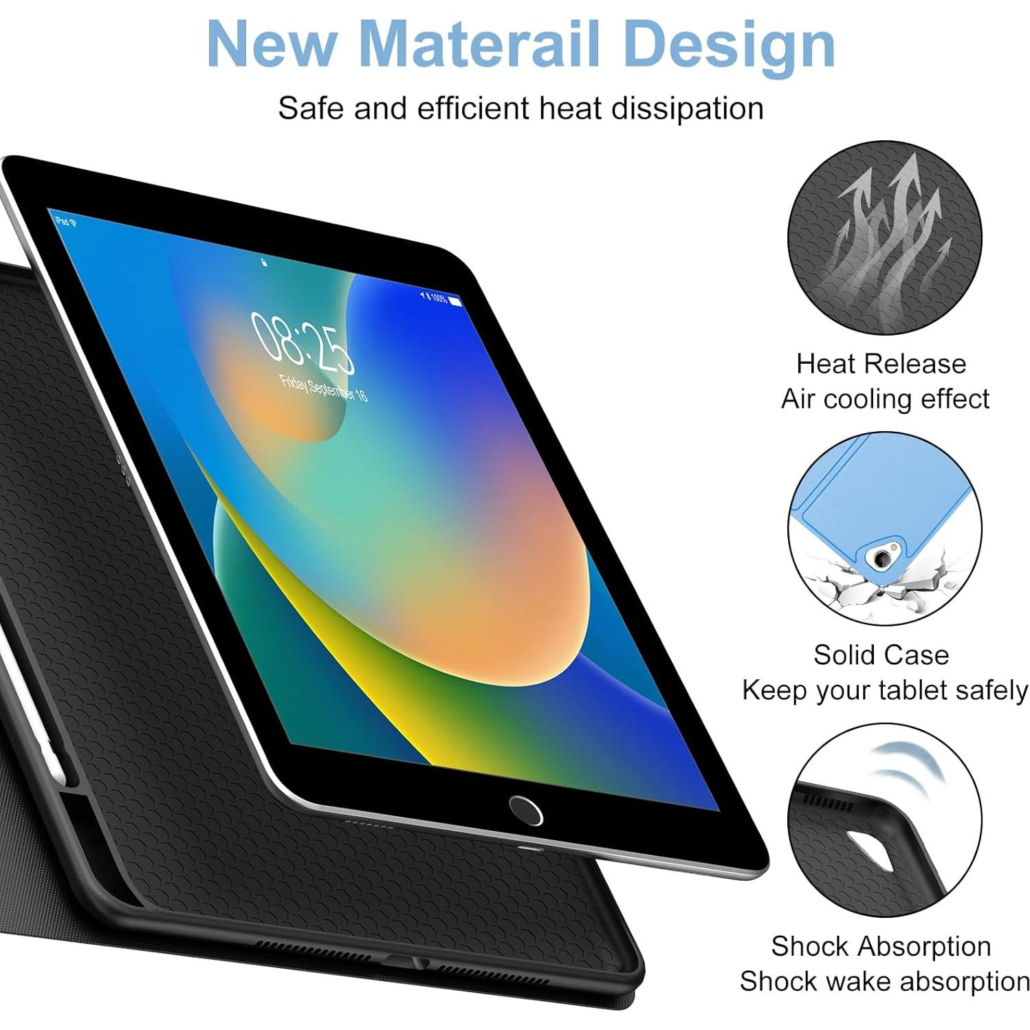 Funda de Teclado BORIYUAN para iPad 10.2"/10.5" Azul