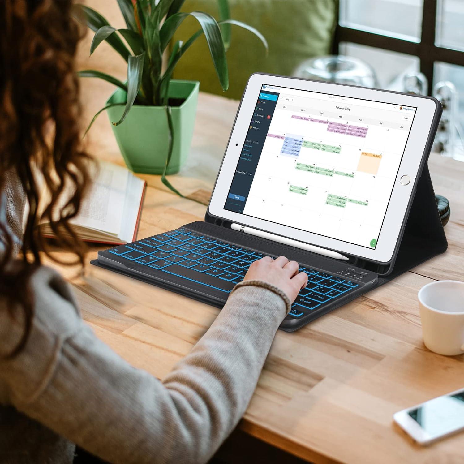 Funda de Teclado BORIYUAN para iPad 10.2"/10.5" Azul