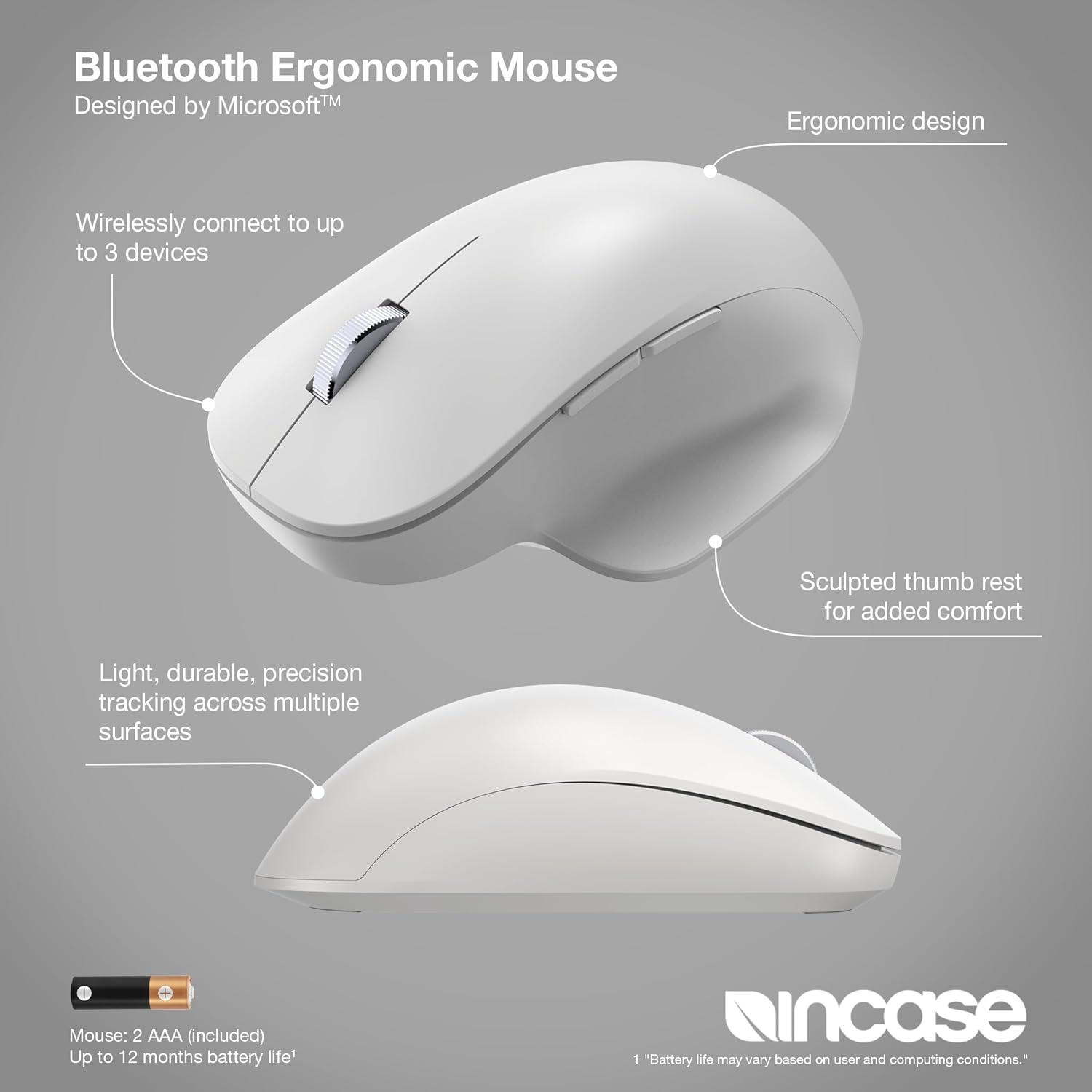 Mouse Ergonómico Bluetooth Incase - Microsoft - Glaciar
