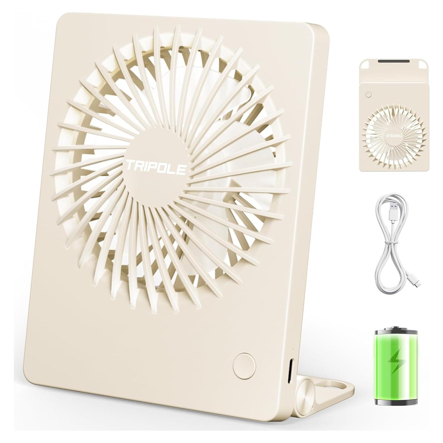 Ventilador de Escritorio TriPole KW59 Beige Recargable 30 cm