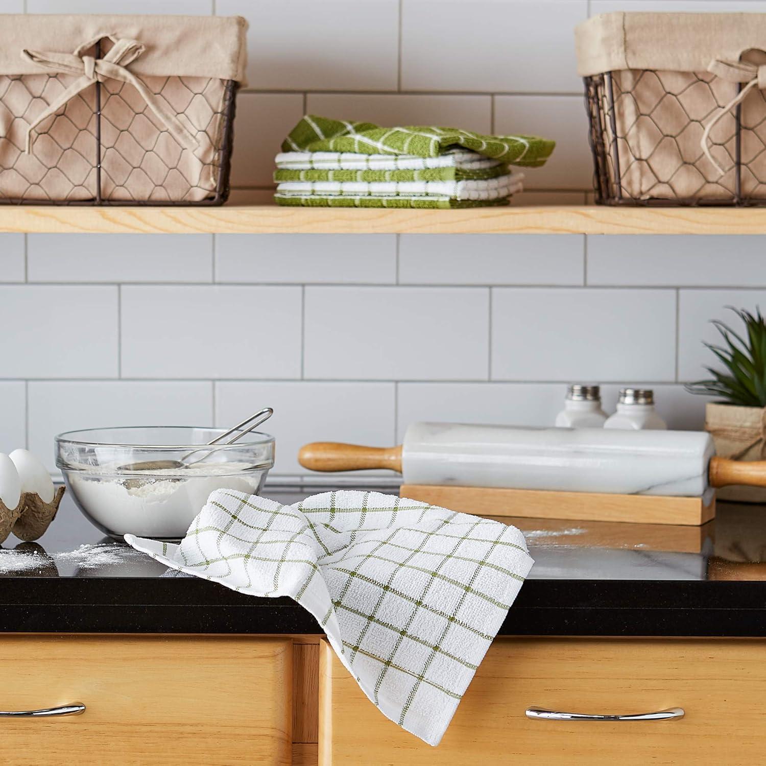 Conjunto de Paños de Cocina DII Basic Terry 6 Piezas 30x30 cm Verde