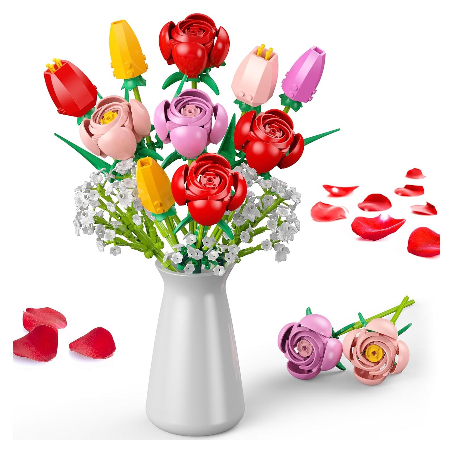 Juego de Construcción de Ramo de Flores Booyuer 680 Piezas