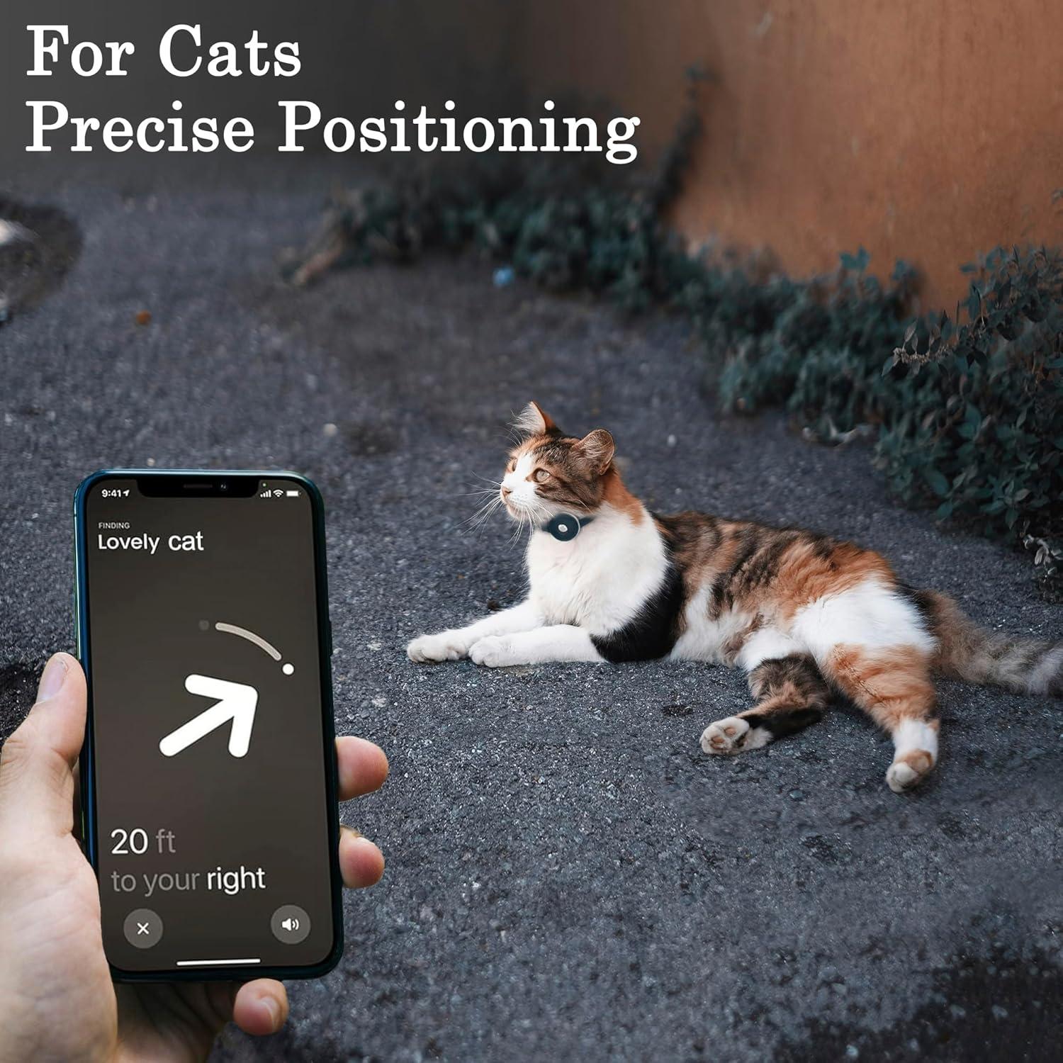 Collar Reflectante de Cuero para Gatos OOPSDOGGY Negro