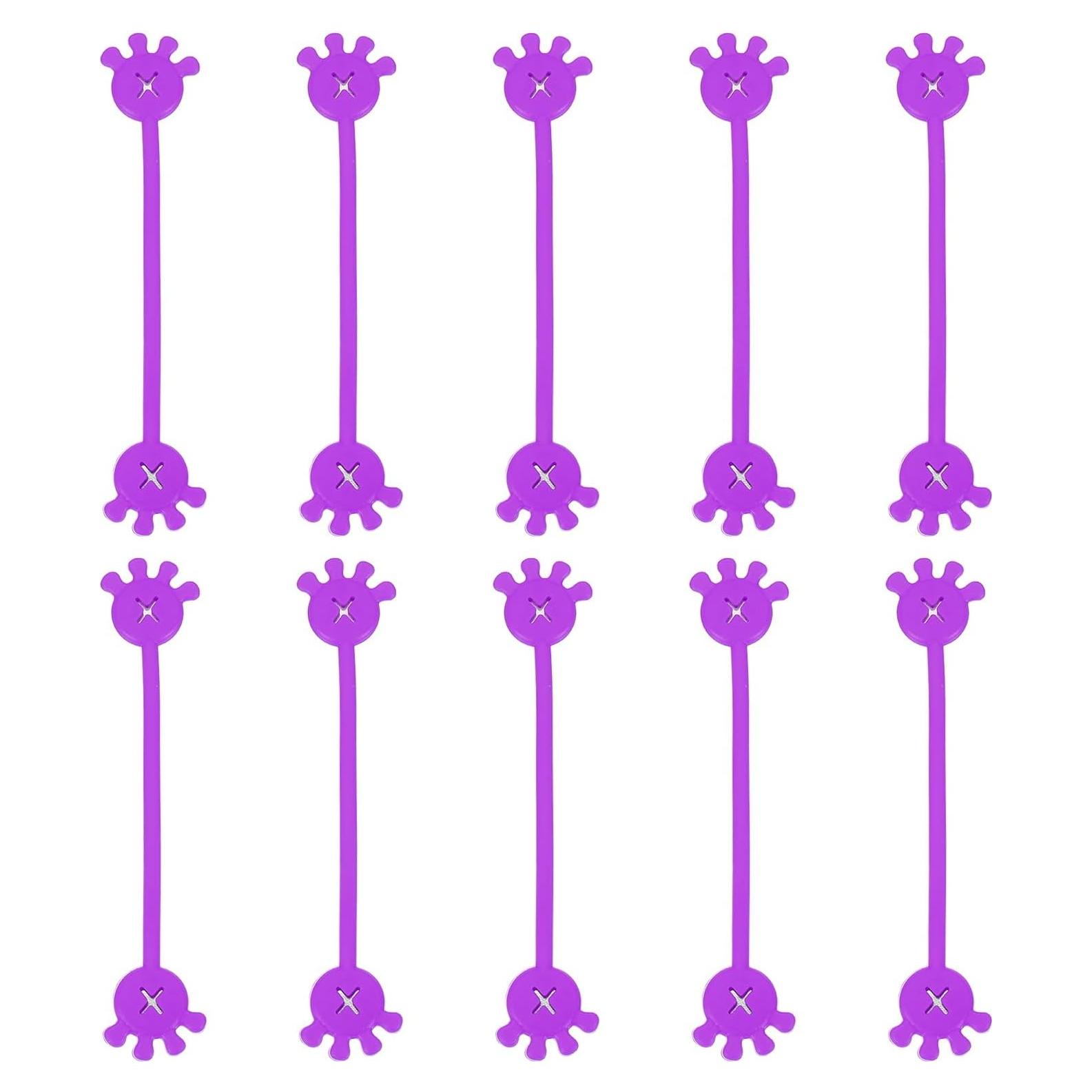 Correas Magnéticas de Silicona PATIKIL 10 Pcs Morado 12x2.2cm