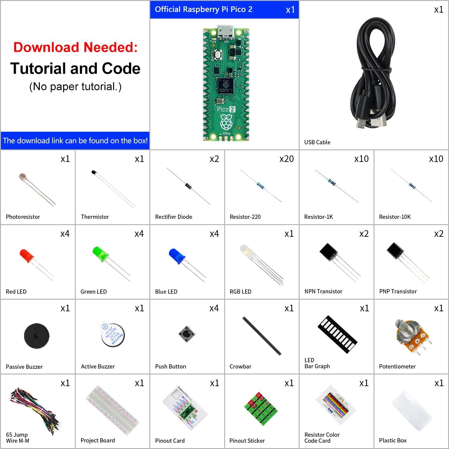 Kit de Inicio Freenove para Raspberry Pi Pico 2 - 55 Proyectos