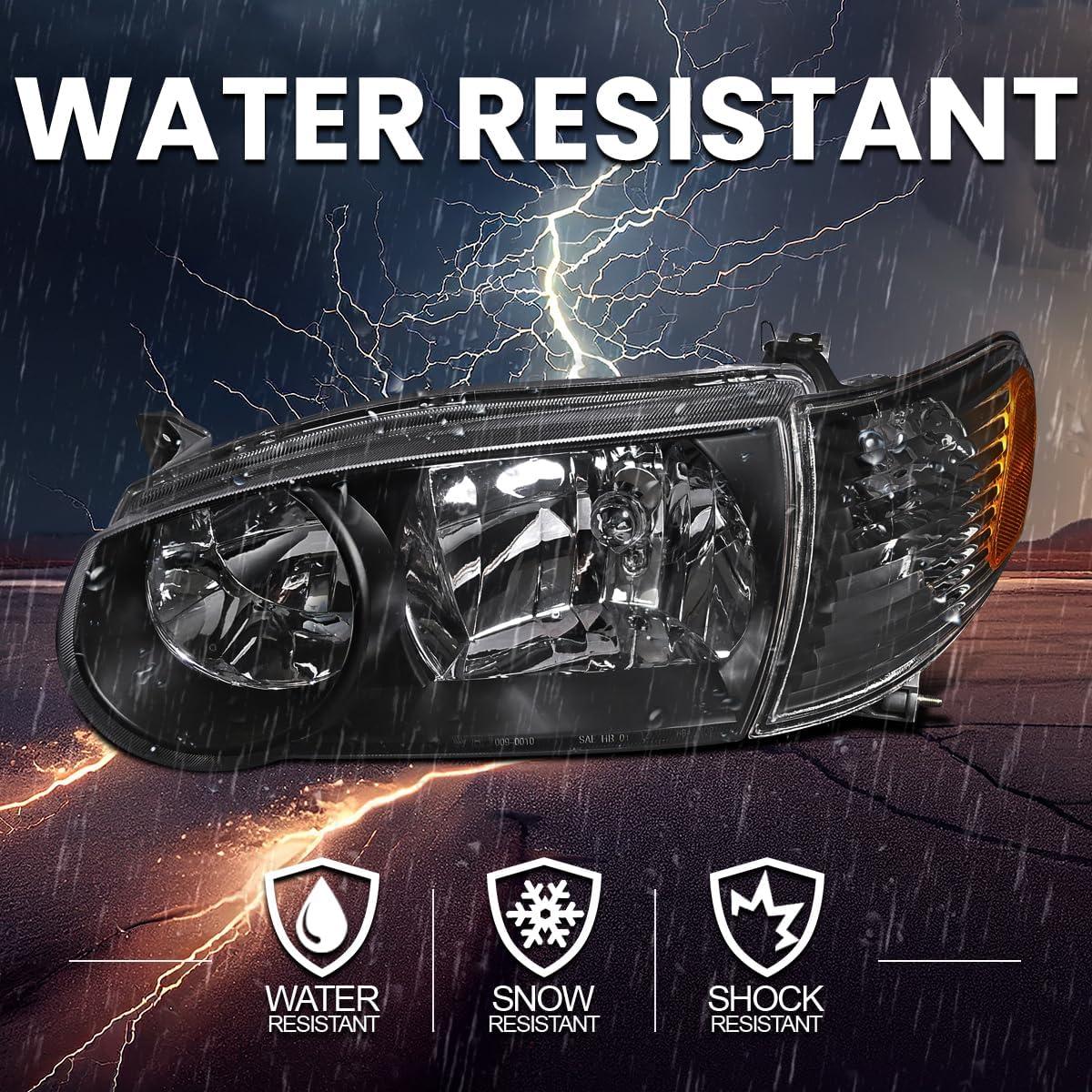 Faros de Carrocería Negra Spec-D para Toyota Corolla 2001-2002