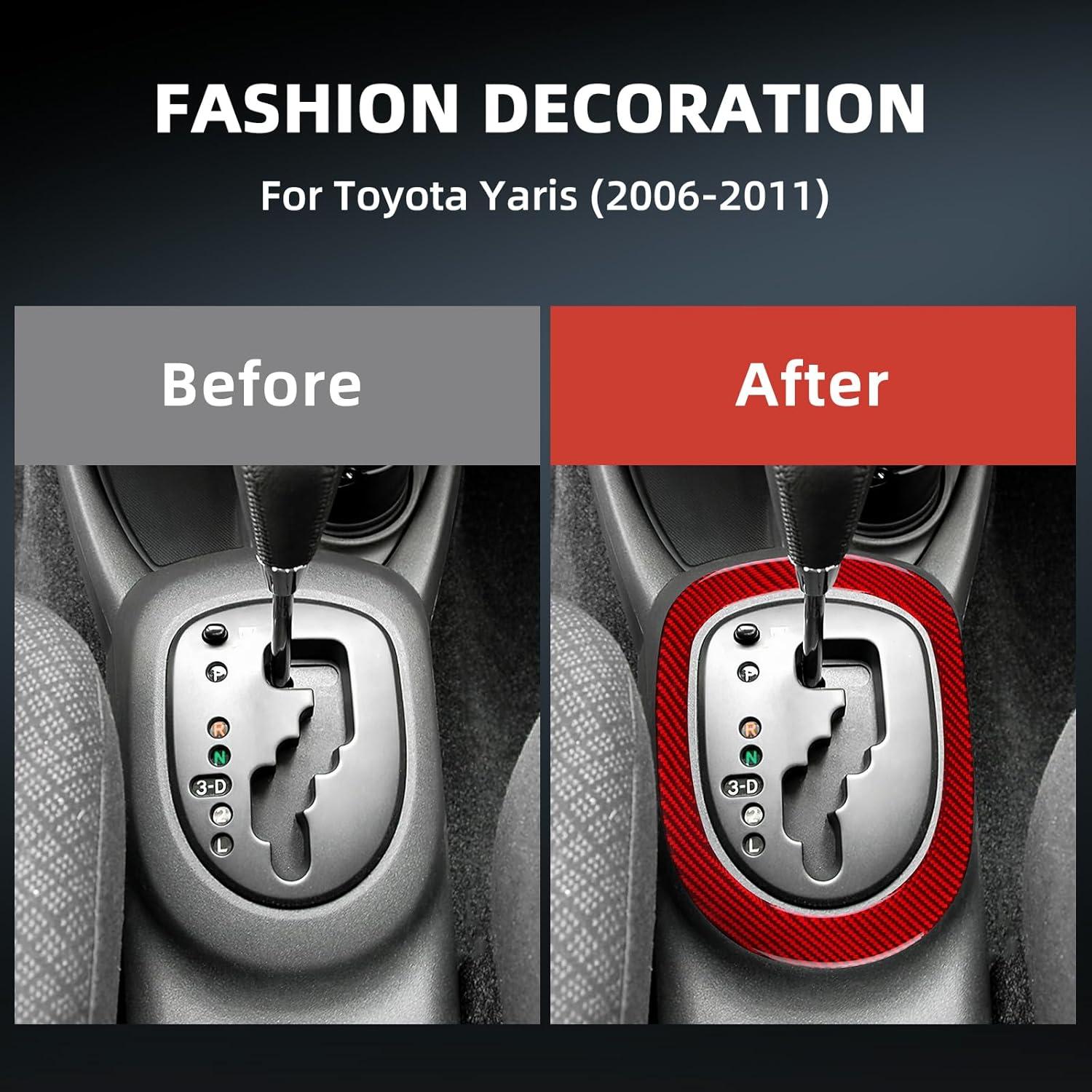 Cubierta de Cambio Automático FXETRNL para Toyota Yaris 2006-2011 - Carbono Rojo