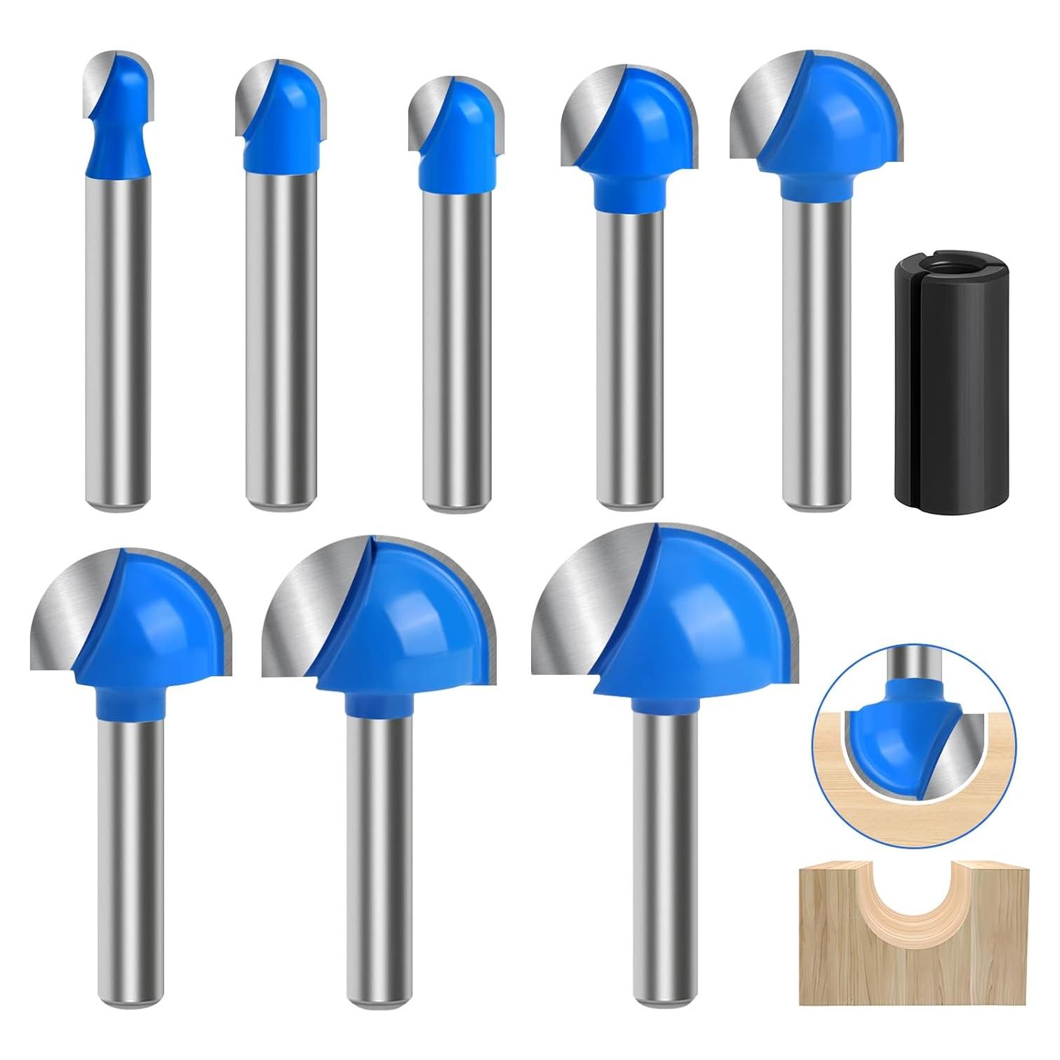 Juego de Brocas Router Wingsflee 8 Piezas Carburo 0.64 a 2.54 cm