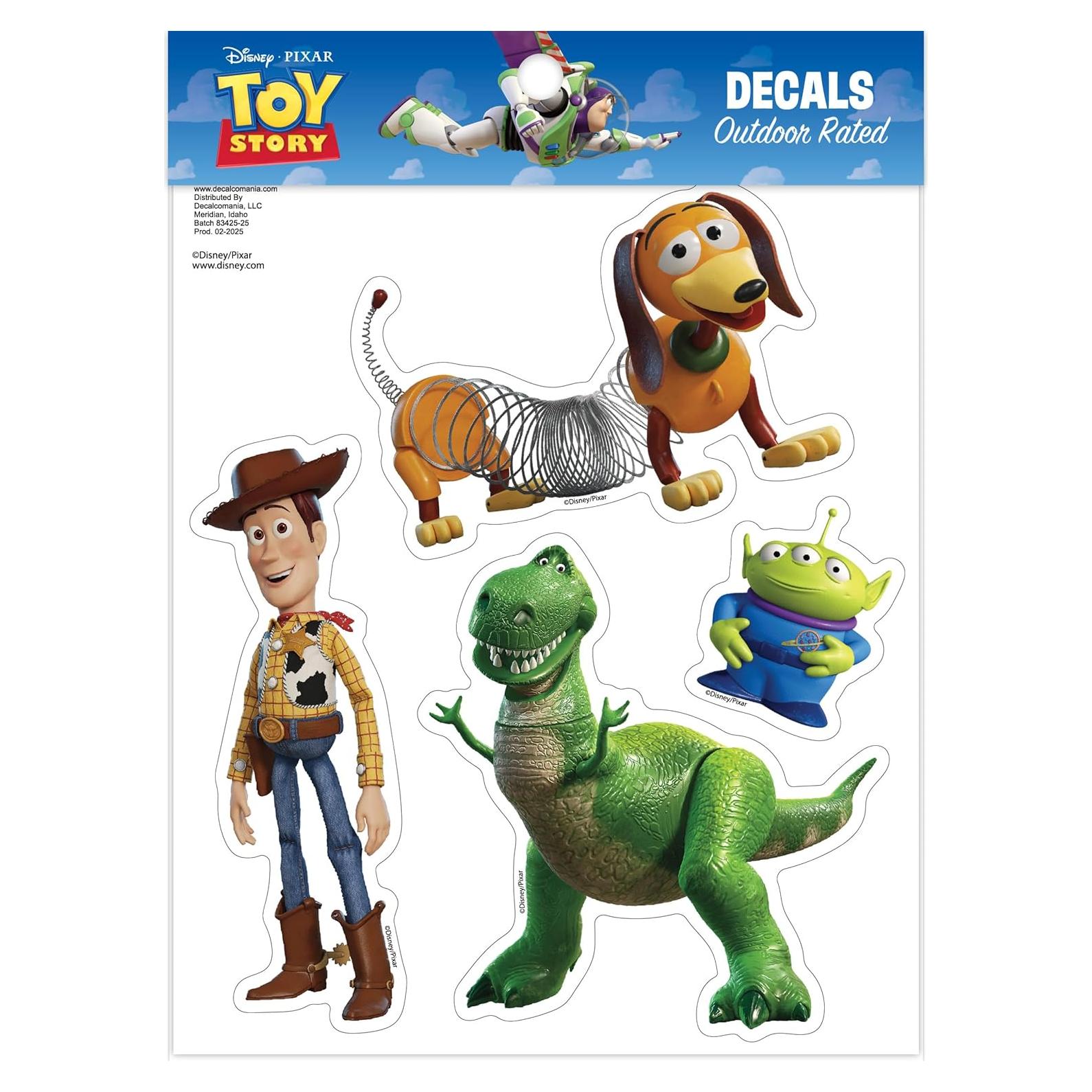 Set de 4 Calcomanías Toy Story Disney - Woody, Rex, Slinky y Alien