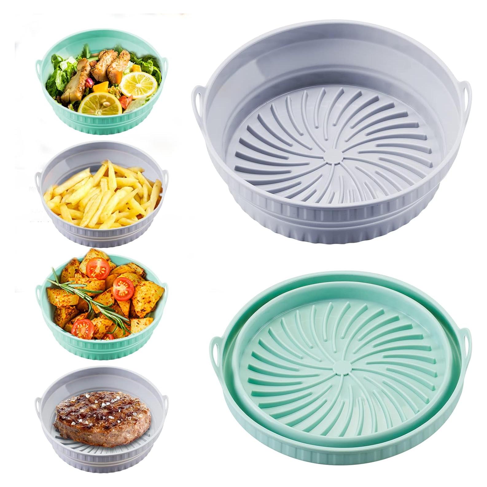 Forros de Silicona RllyGrt 20 cm Plegables para Freidora de Aire