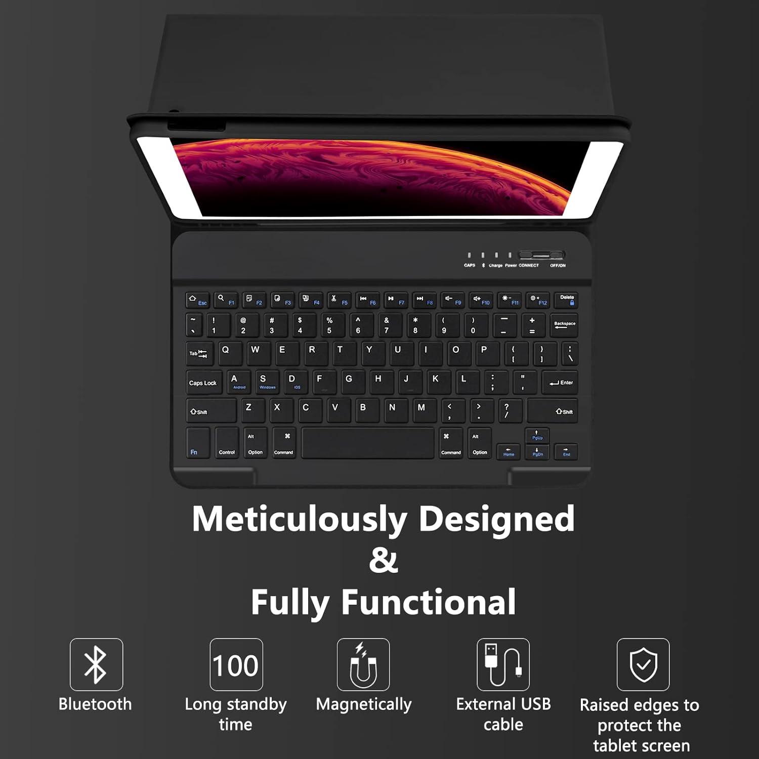 Funda Teclado Bluetooth MMK para iPad 10.2" 9ª/8ª/7ª Gen