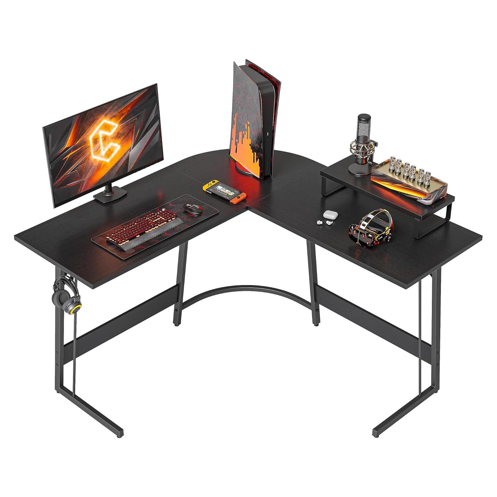 Escritorio de Juego en L CubiCubi 120 cm Negro para Oficina