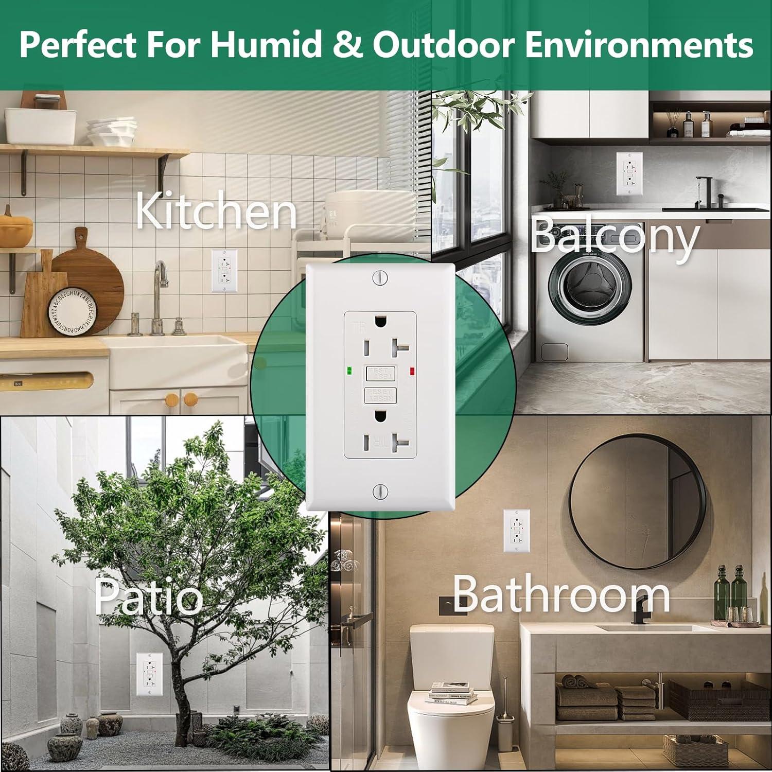 Enchufe GFCI 20A WENGART con Autocomprobación y LED