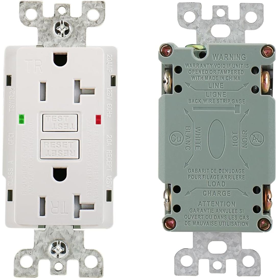 Enchufe GFCI 20A WENGART con Autocomprobación y LED