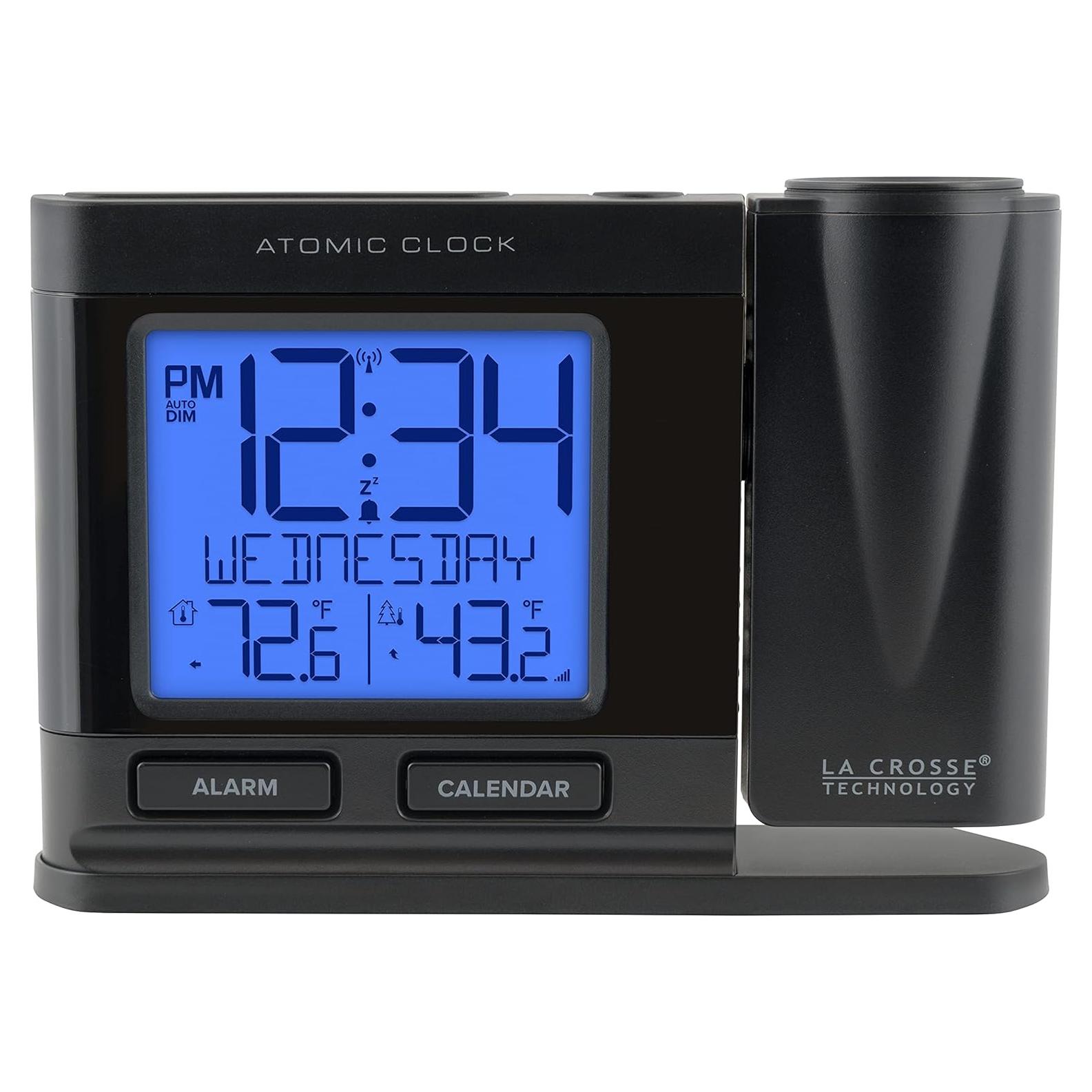 Reloj Despertador Proyector Atómico La Crosse Negro con Temperatura