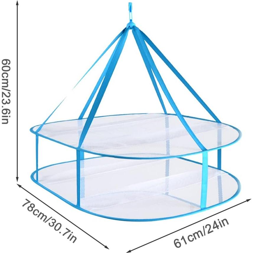 Estante de Secado de Ropa Plegable BWWNBY 2 Niveles 77.5x61cm