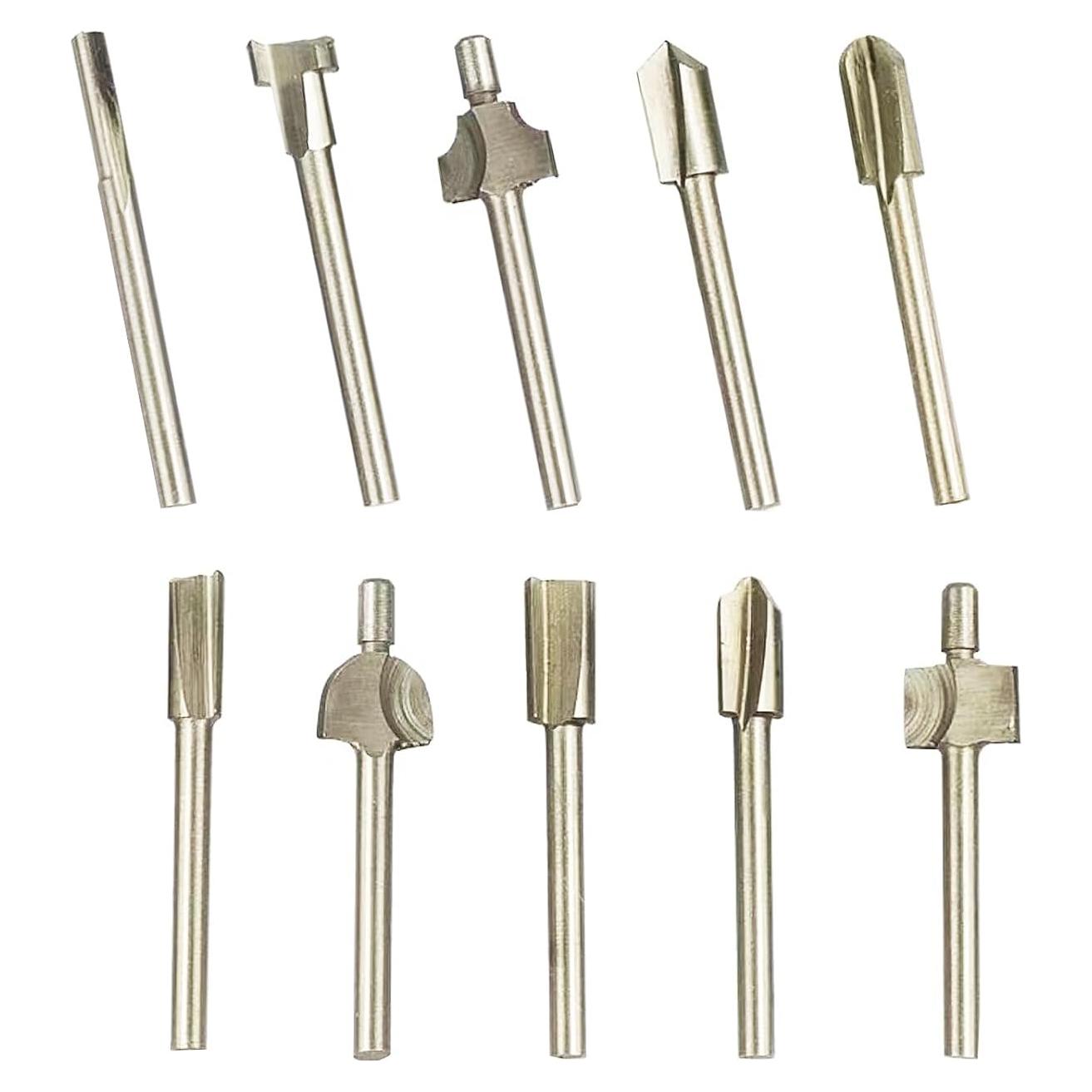 Juego de Brocas de Router Atskonnen 10 Pcs 3 mm para Madera