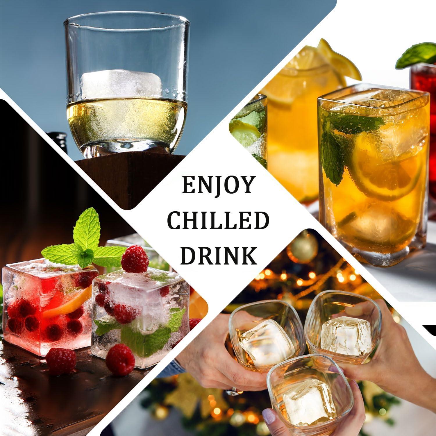 Bandeja de Hielo Grande FDDBI 2 Piezas Silicona Cuadrada