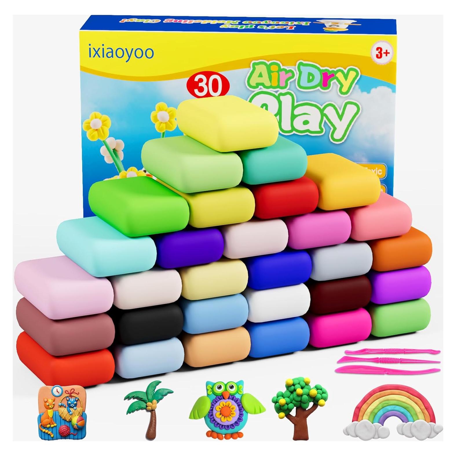 Arcilla Secada al Aire Ixiaoyoo 30 Colores para Niños
