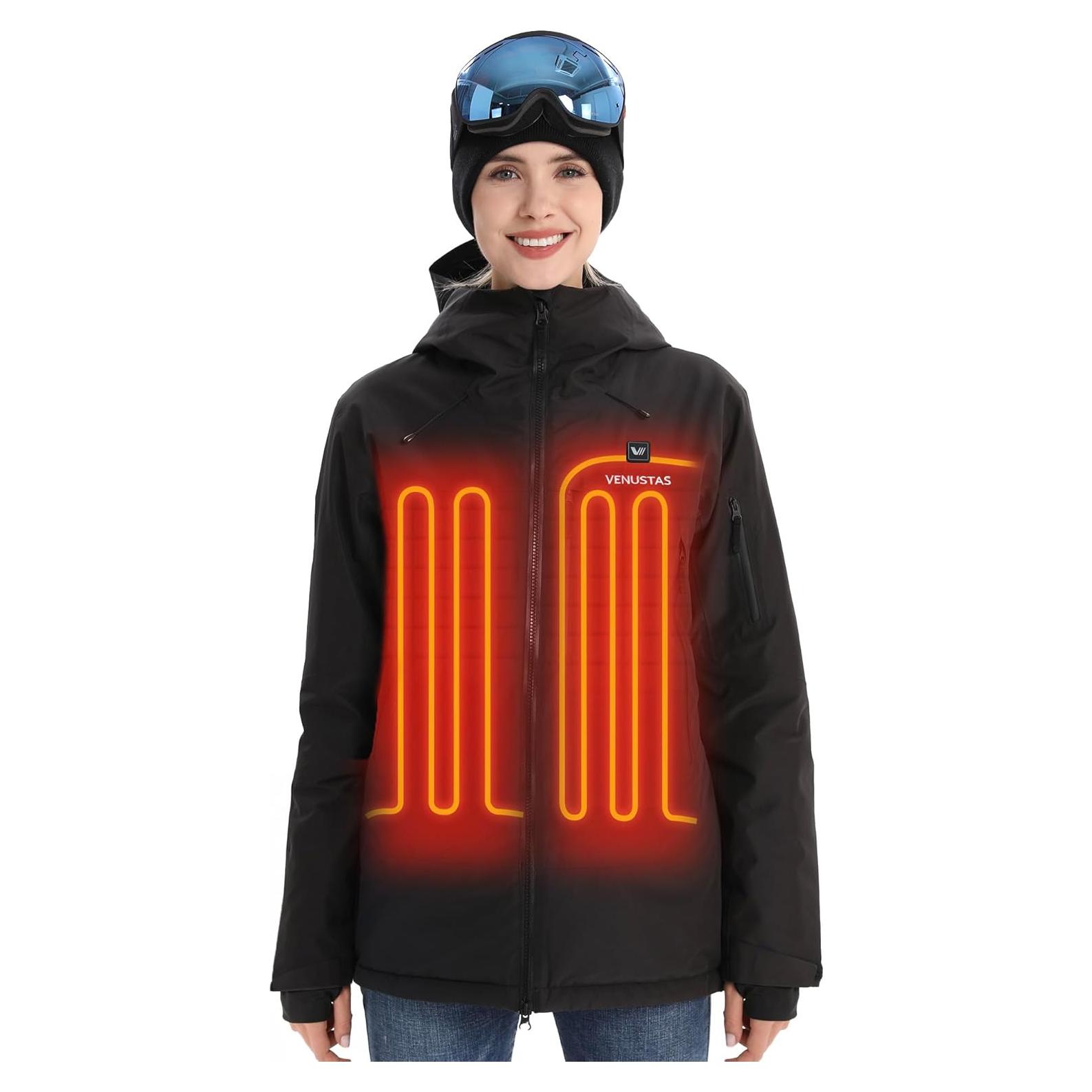 Chaqueta de esquí calentada Venustas para mujer 12V impermeable