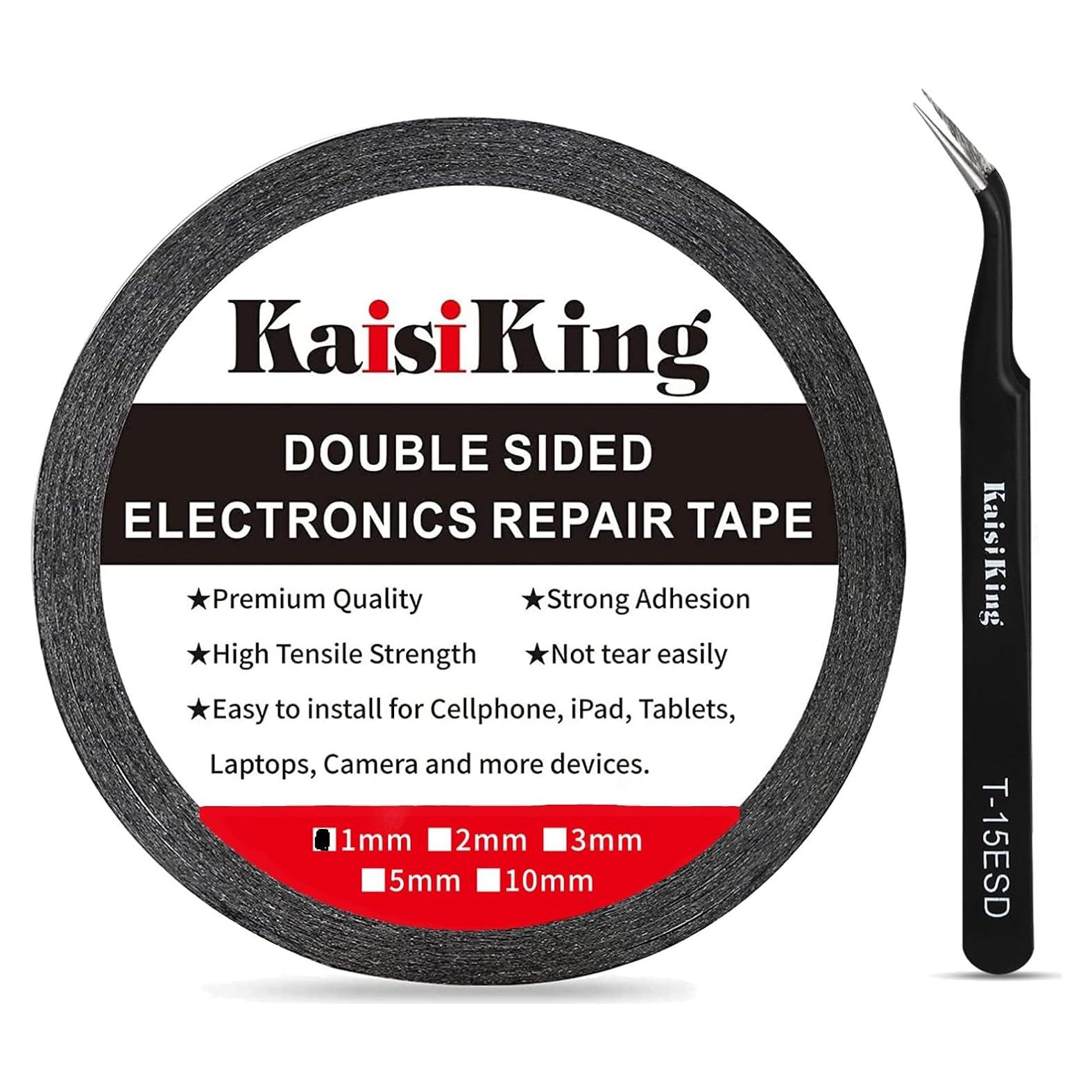 Cinta de Reparación LCD Kaisiking 1mm x 50M Negra Impermeable