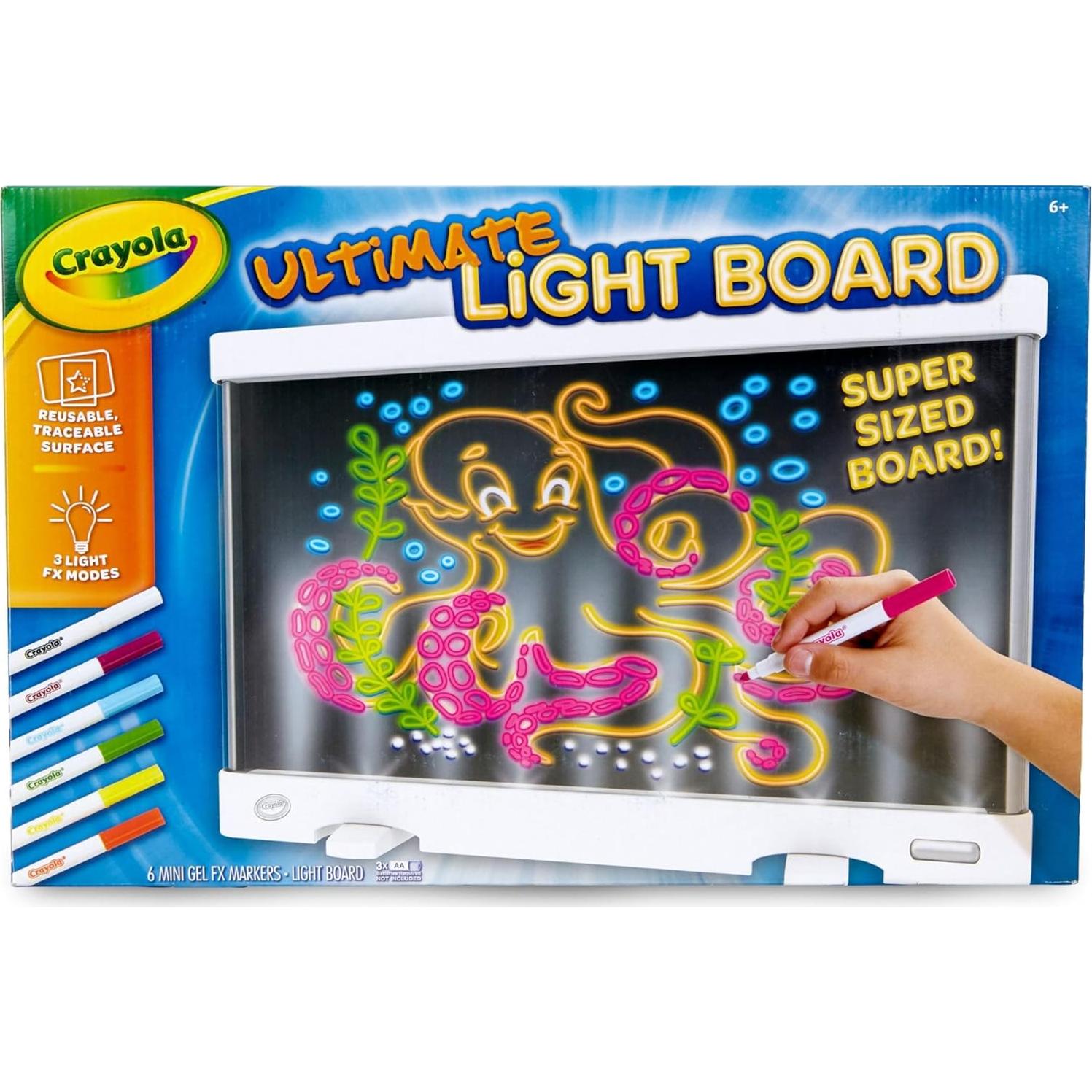 Crayola Tablero de Dibujo LED Blanco con 6 Marcadores