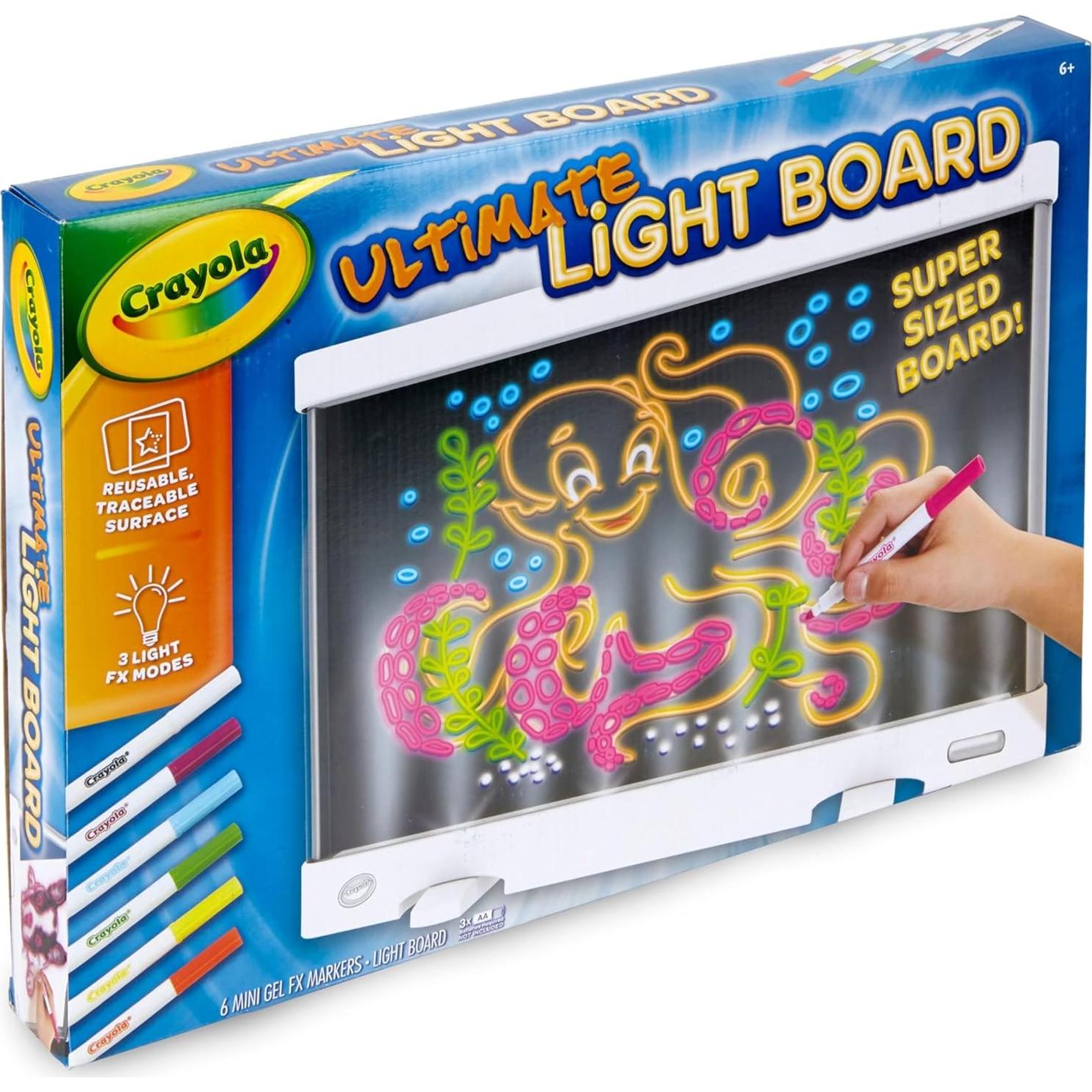 Crayola Tablero de Dibujo LED Blanco con 6 Marcadores