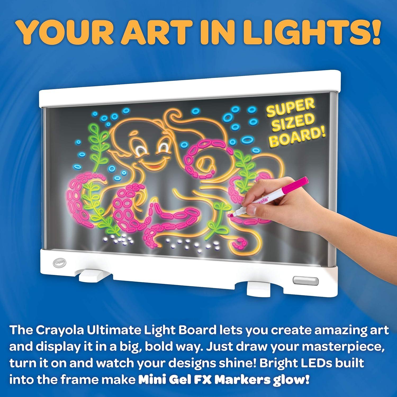 Crayola Tablero de Dibujo LED Blanco con 6 Marcadores