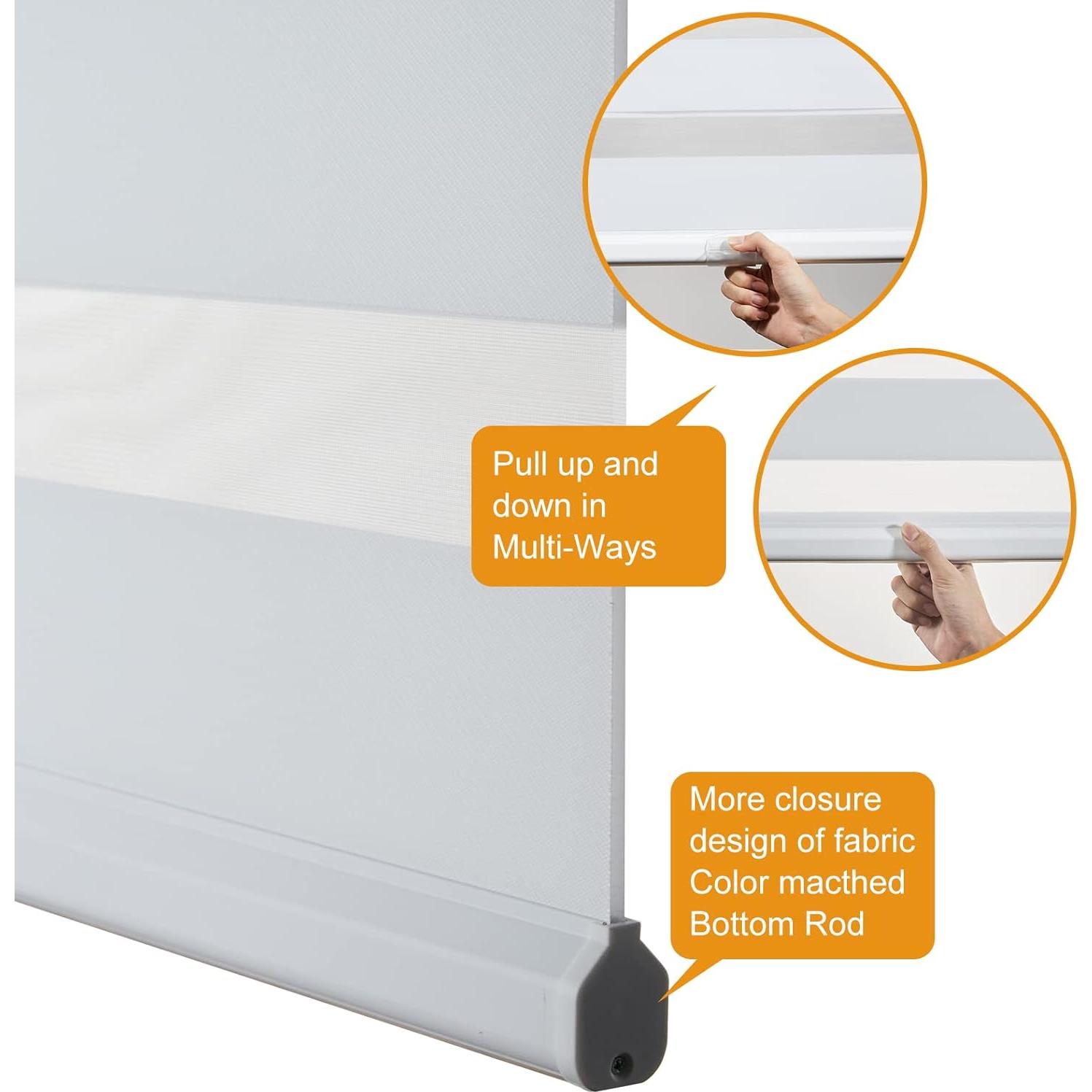 Persilux Persianas Zebra Inalámbricas 38.1x119.4 cm Blanco