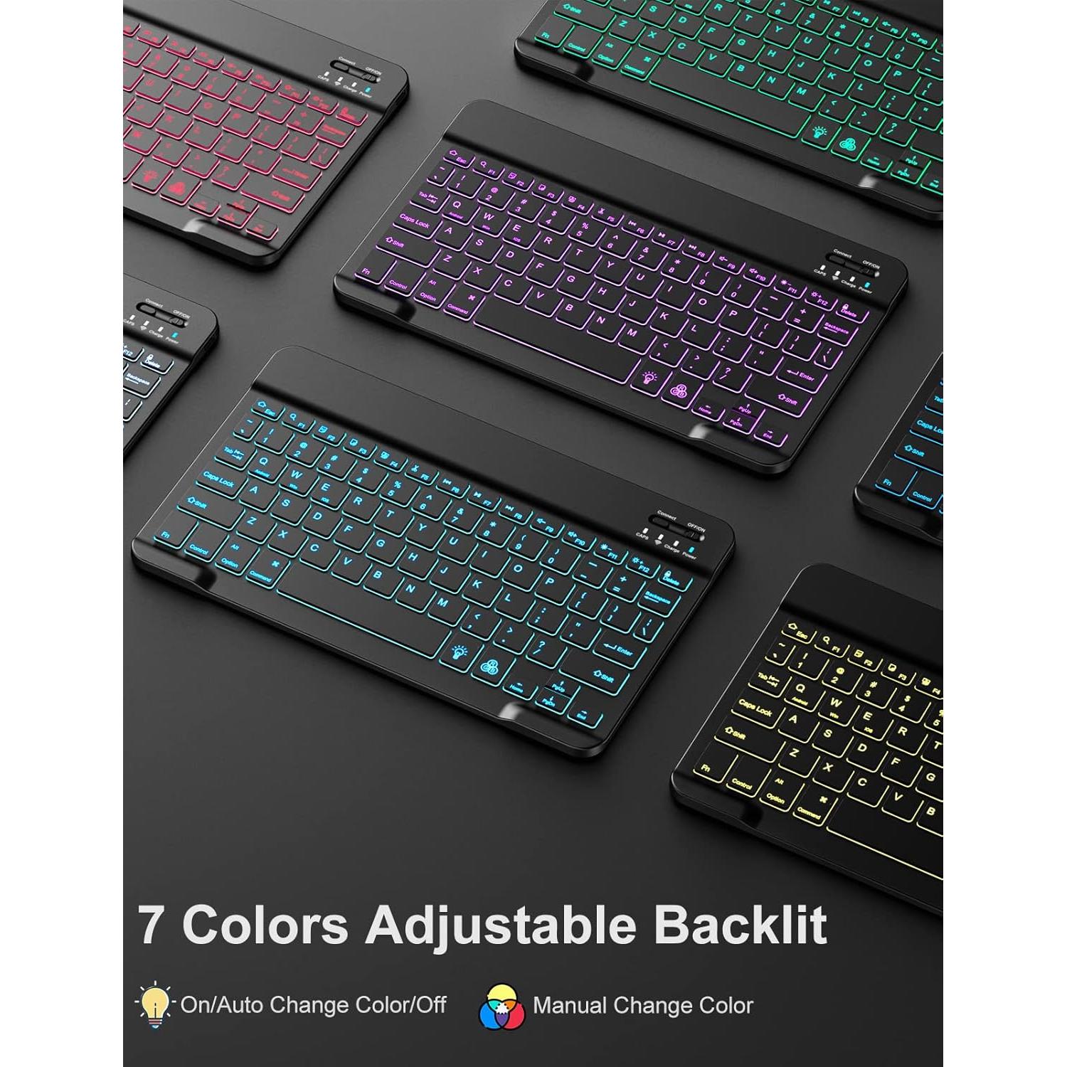 Funda de teclado Hamile para iPad 10.2" y 10.5" - Retroiluminada