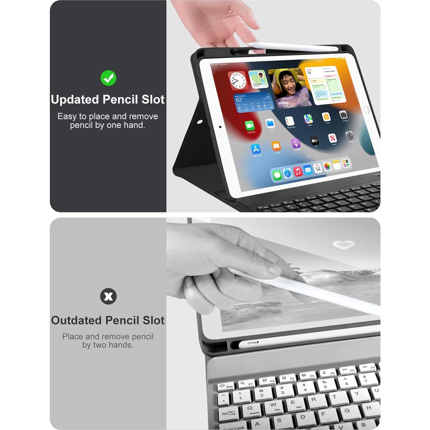 Funda de teclado Hamile para iPad 10.2" y 10.5" - Retroiluminada