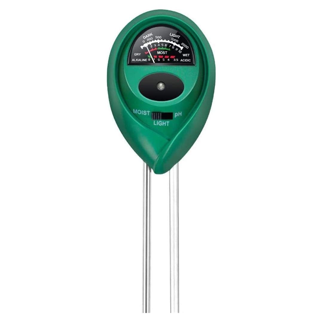 iPower Medidor 3 en 1 de Humedad, pH y Luz para Suelo