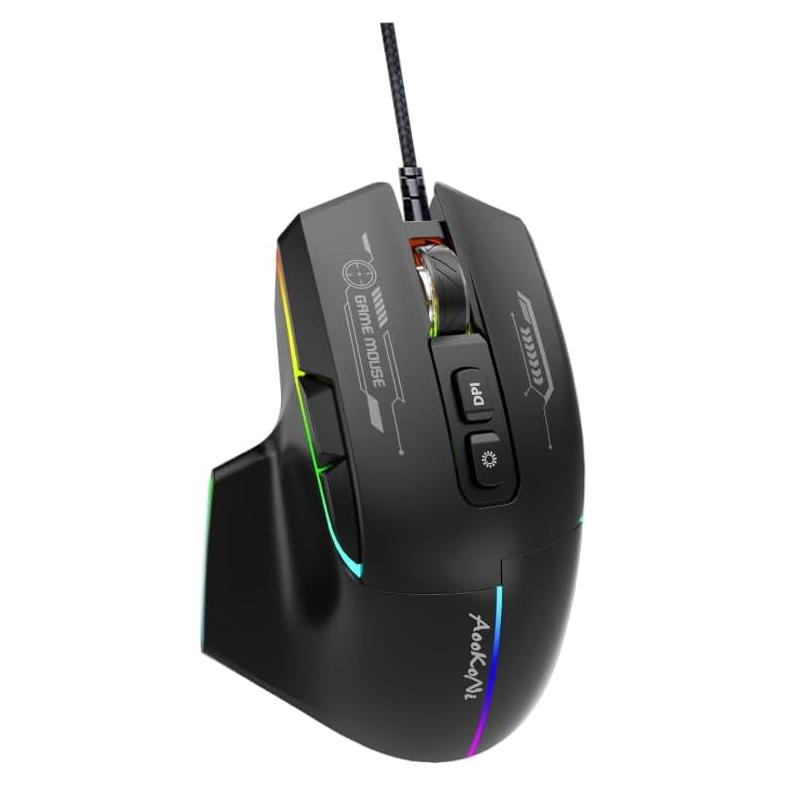 Ratón Gaming AooKoNi WF-05 Ergonómico RGB 7200 DPI