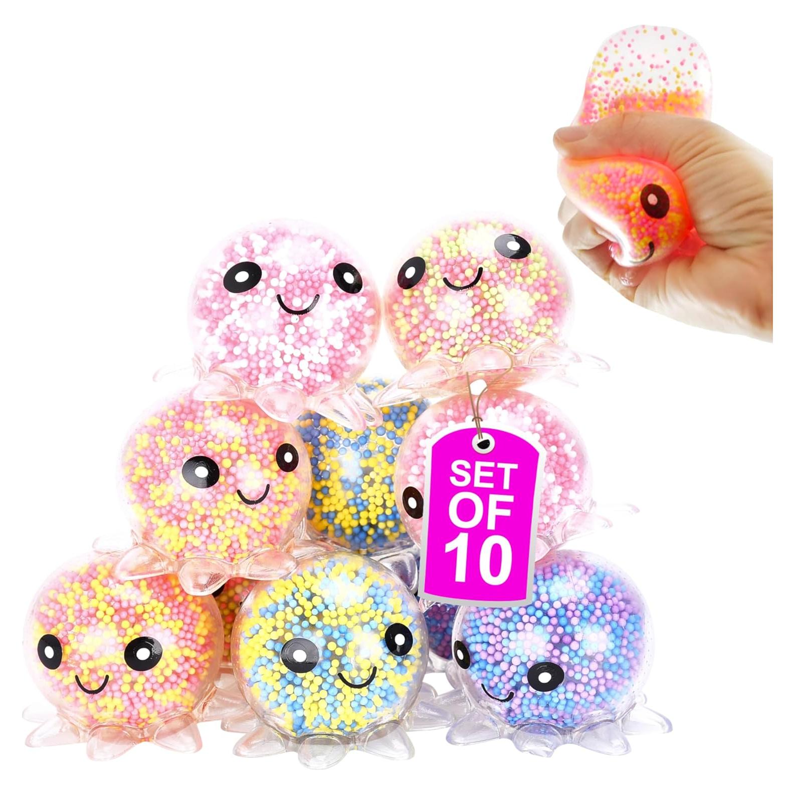 Set de 10 Pelotas Squishy Pulpo Neliblu - Antiestrés Multicolor