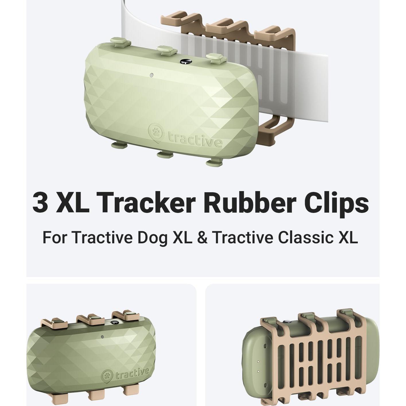 Clips de Sujeción de Goma Tractive para GPS Dog XL - Paquete de 3